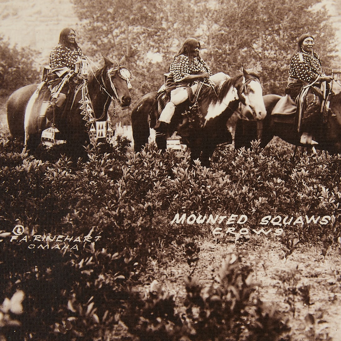 F.A. Rinehart "Mounted Squaws - Crows" GSP Photograph - 3