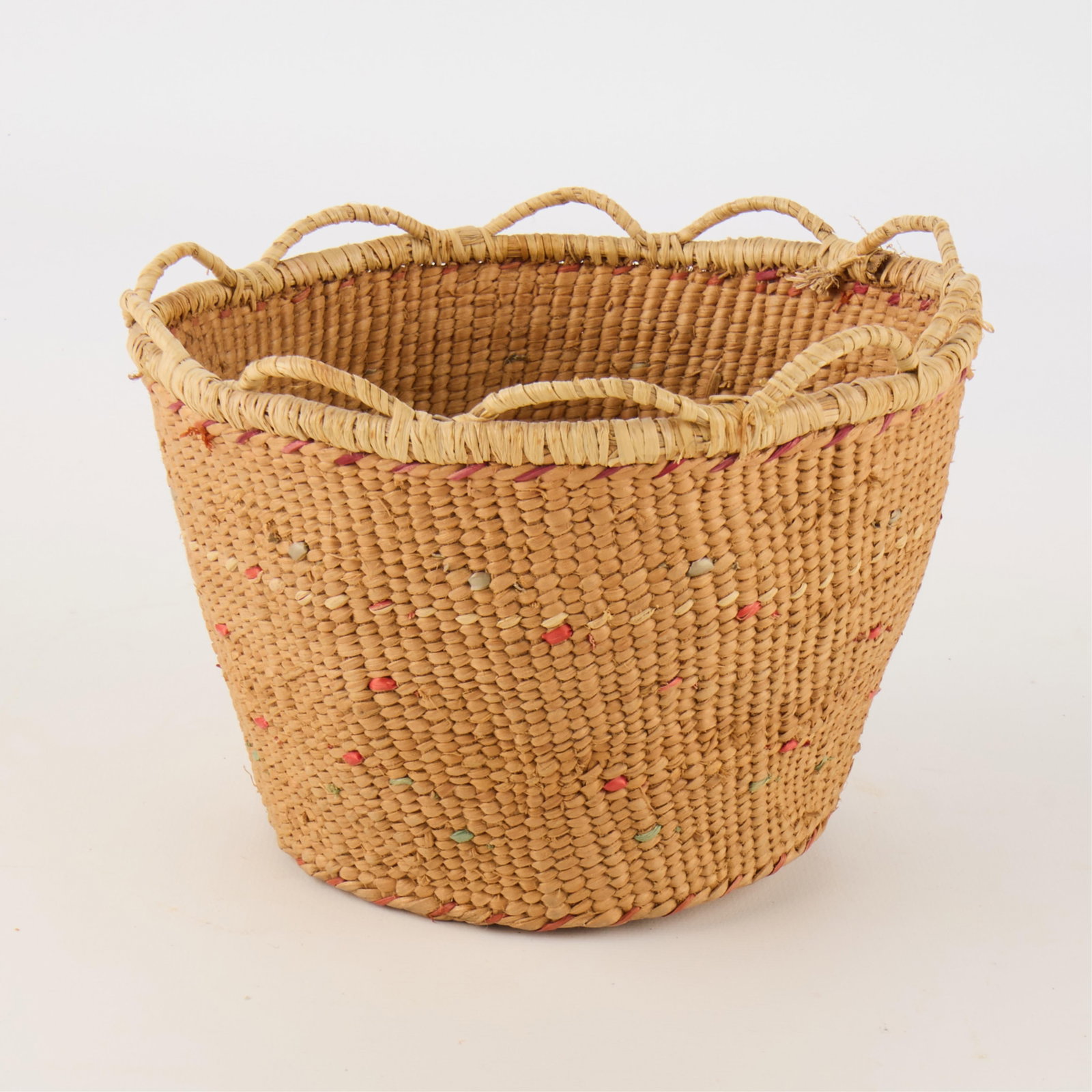 4 Native American Coiled & Woven Basket Objects - 6
