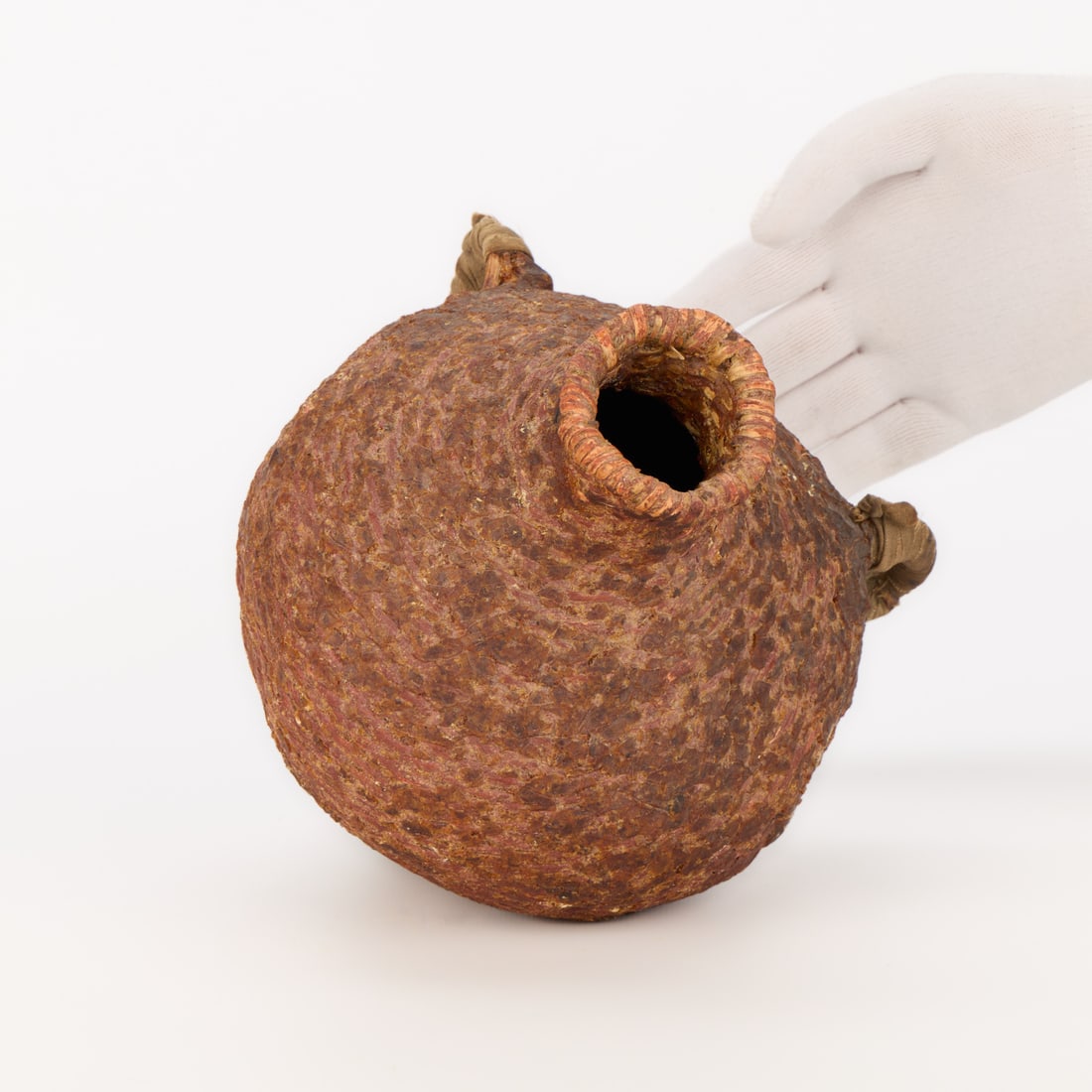 Native American Apache Pine Pitch Coiled Jug - 2