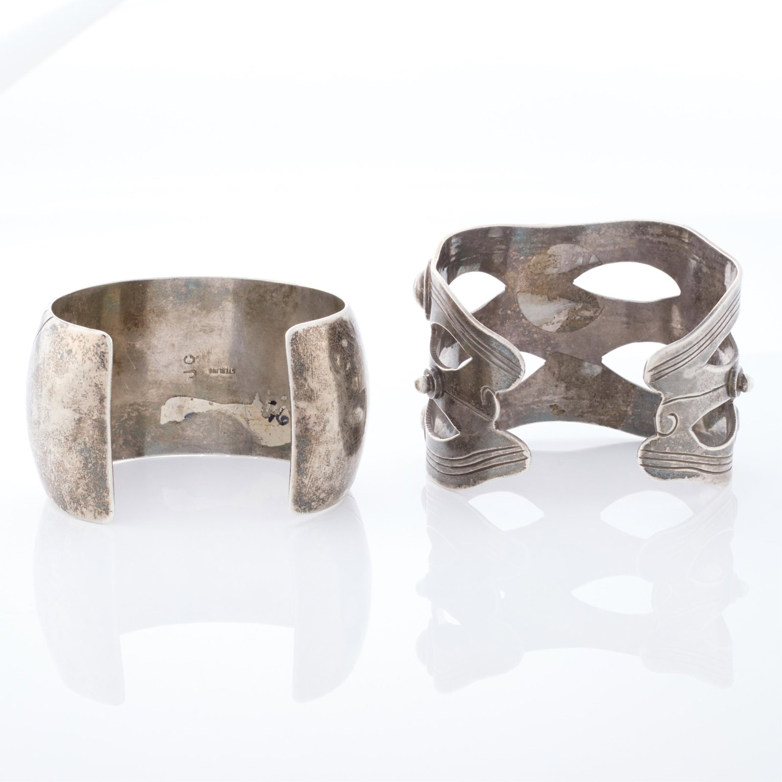 2 SW Style Sterling Bangle Cuff Bracelets - 4