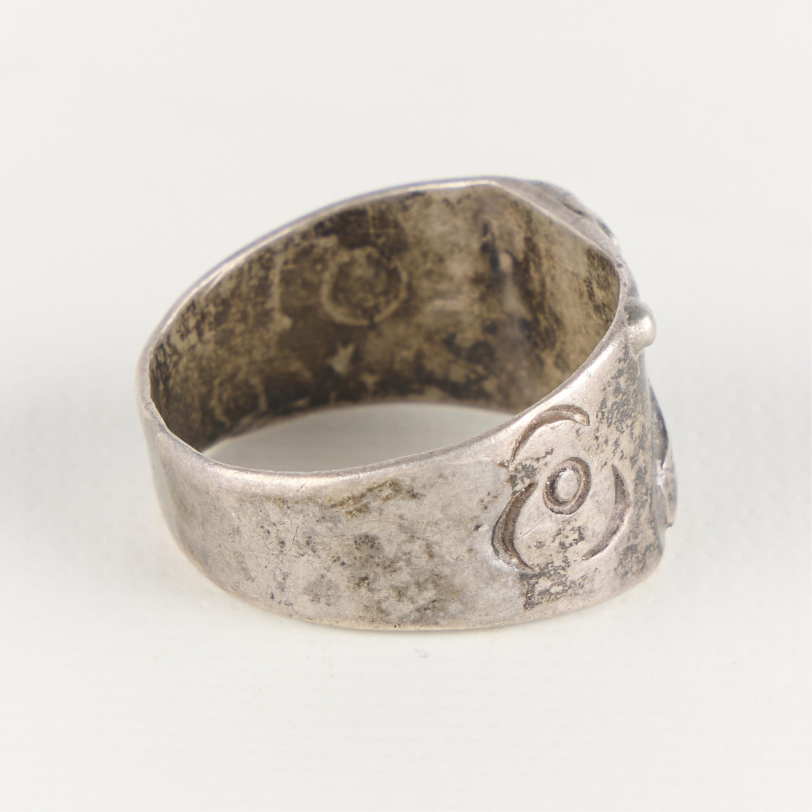 Handcrafted Silver Toned Rustic Boot Ring Sz 9.25 - 2