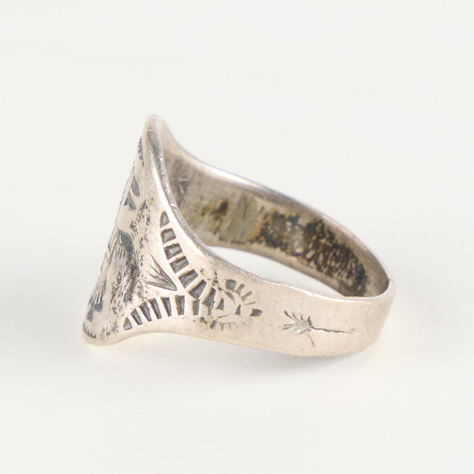 SW Silver Thunderbird Whirling Log Ring Sz 9 - 3