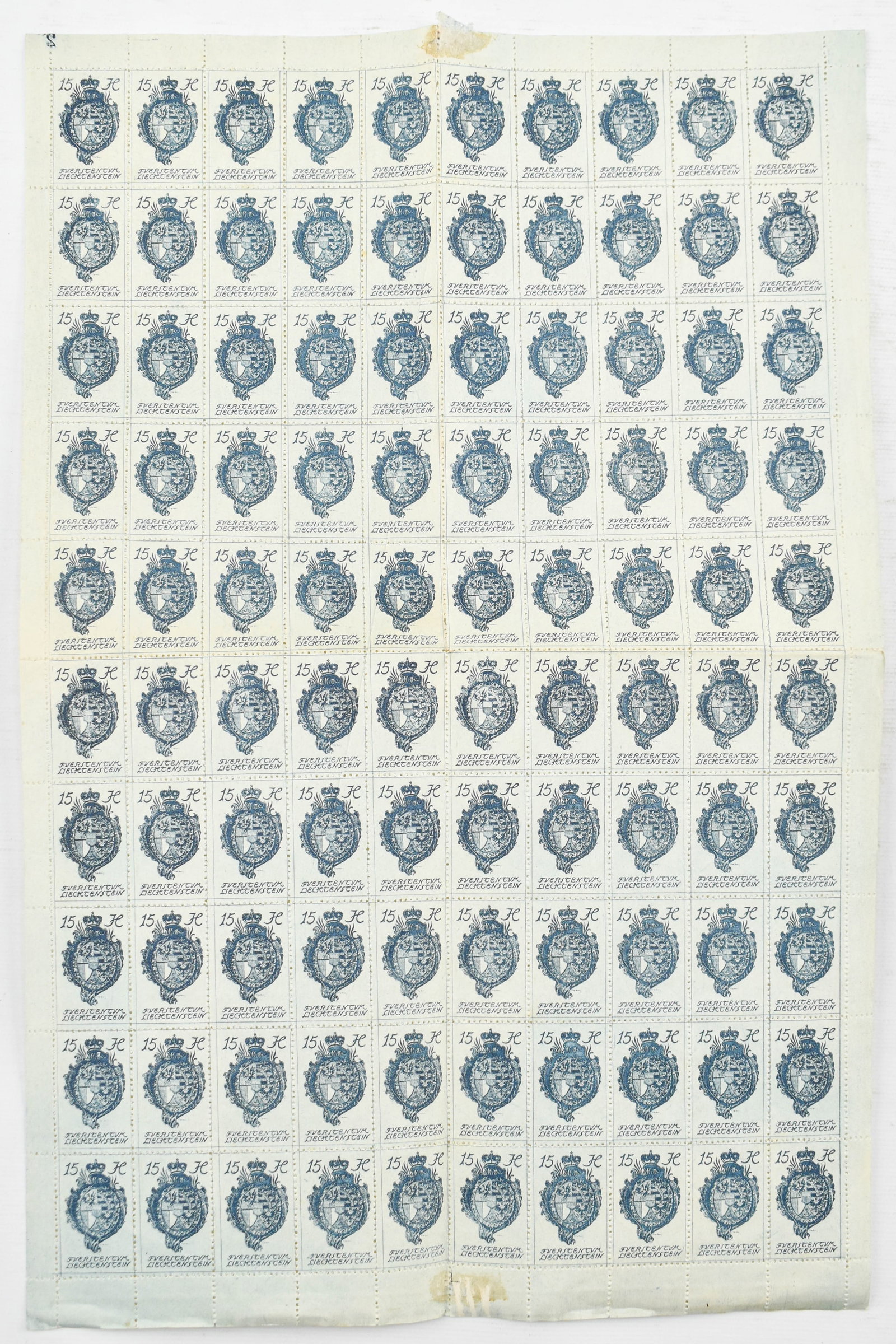 Collection 1920 Liechtenstein Heller Stamp Sheets - 2