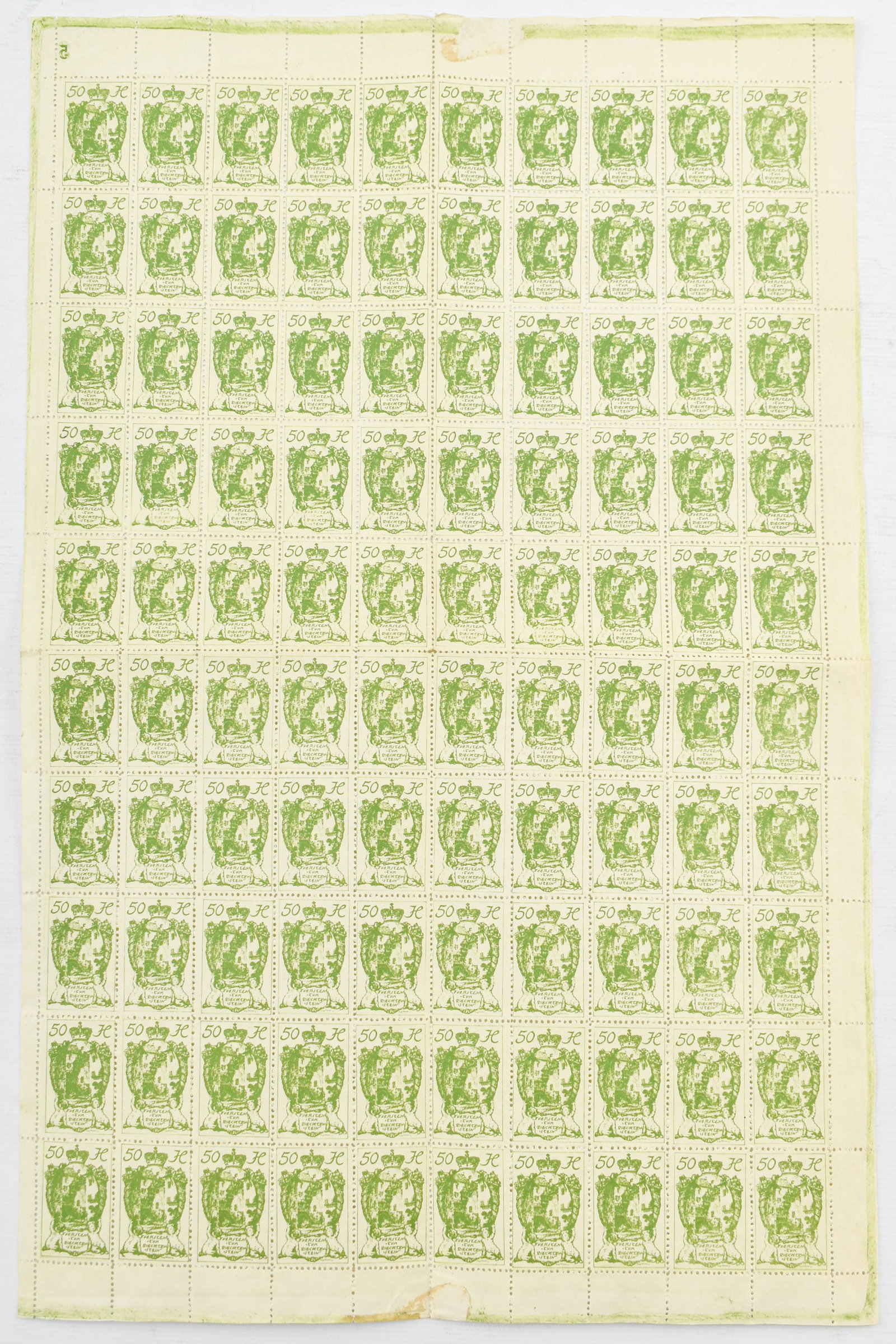 Collection 1920 Liechtenstein Heller Stamp Sheets - 7