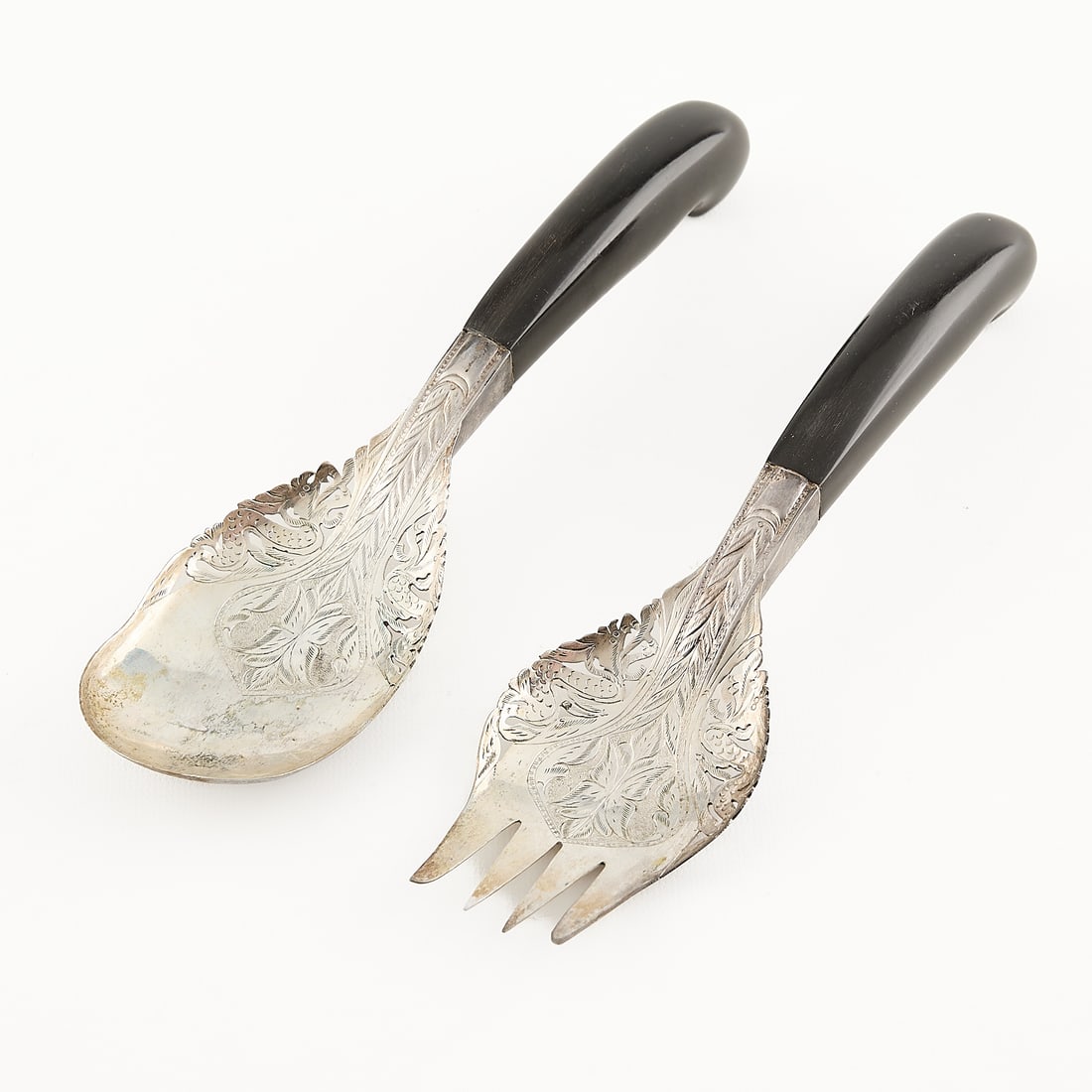 2 Mohd Salleh & Sons Silverplate Salad Servers (1 of 5)