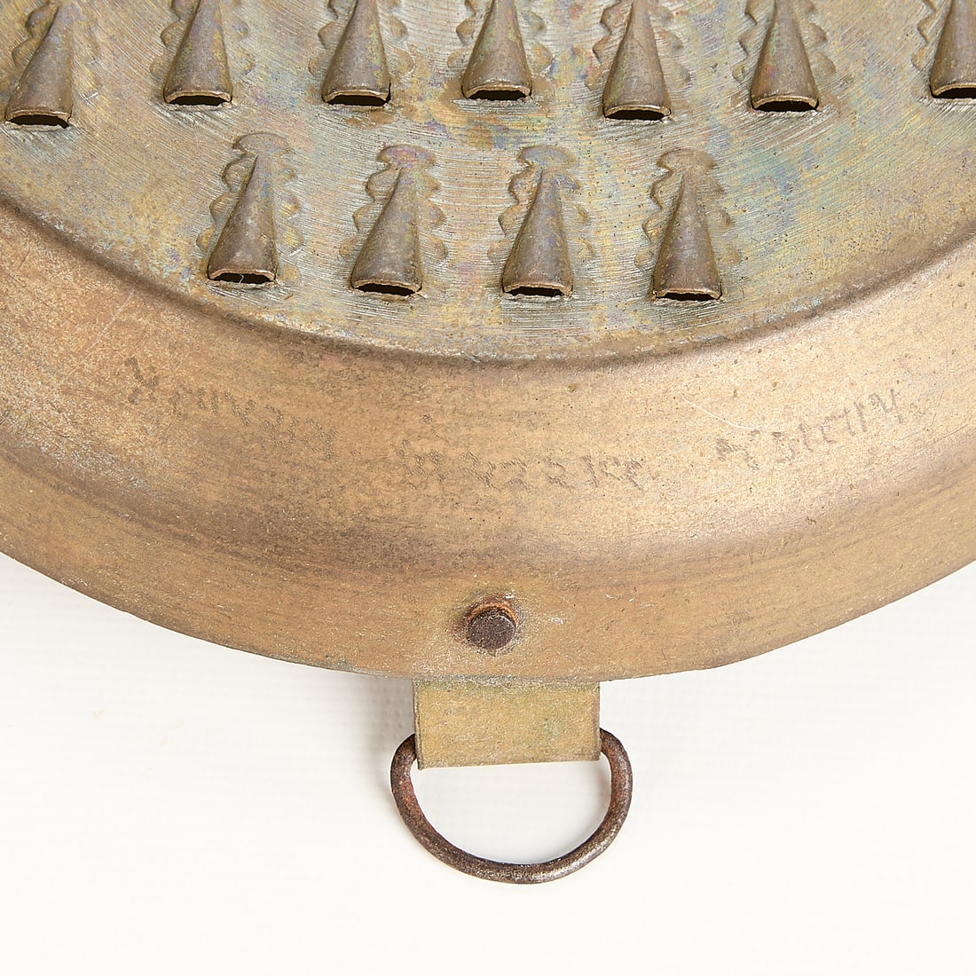 3 Antique Brass Kitchen Graters - 7