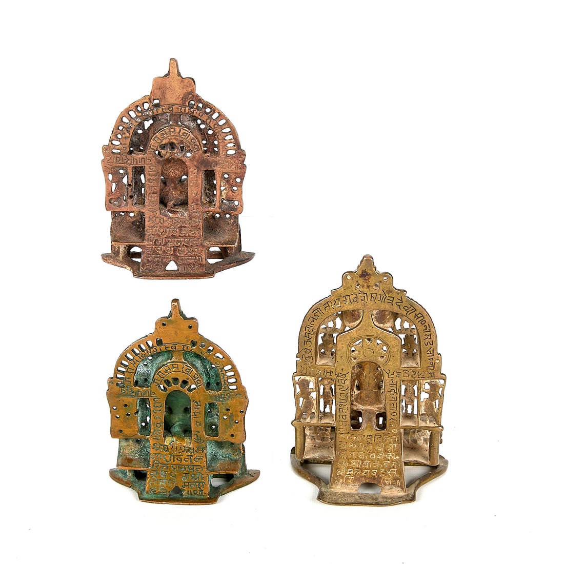 3 Indian Bronze Jain Alter Shrines - 2