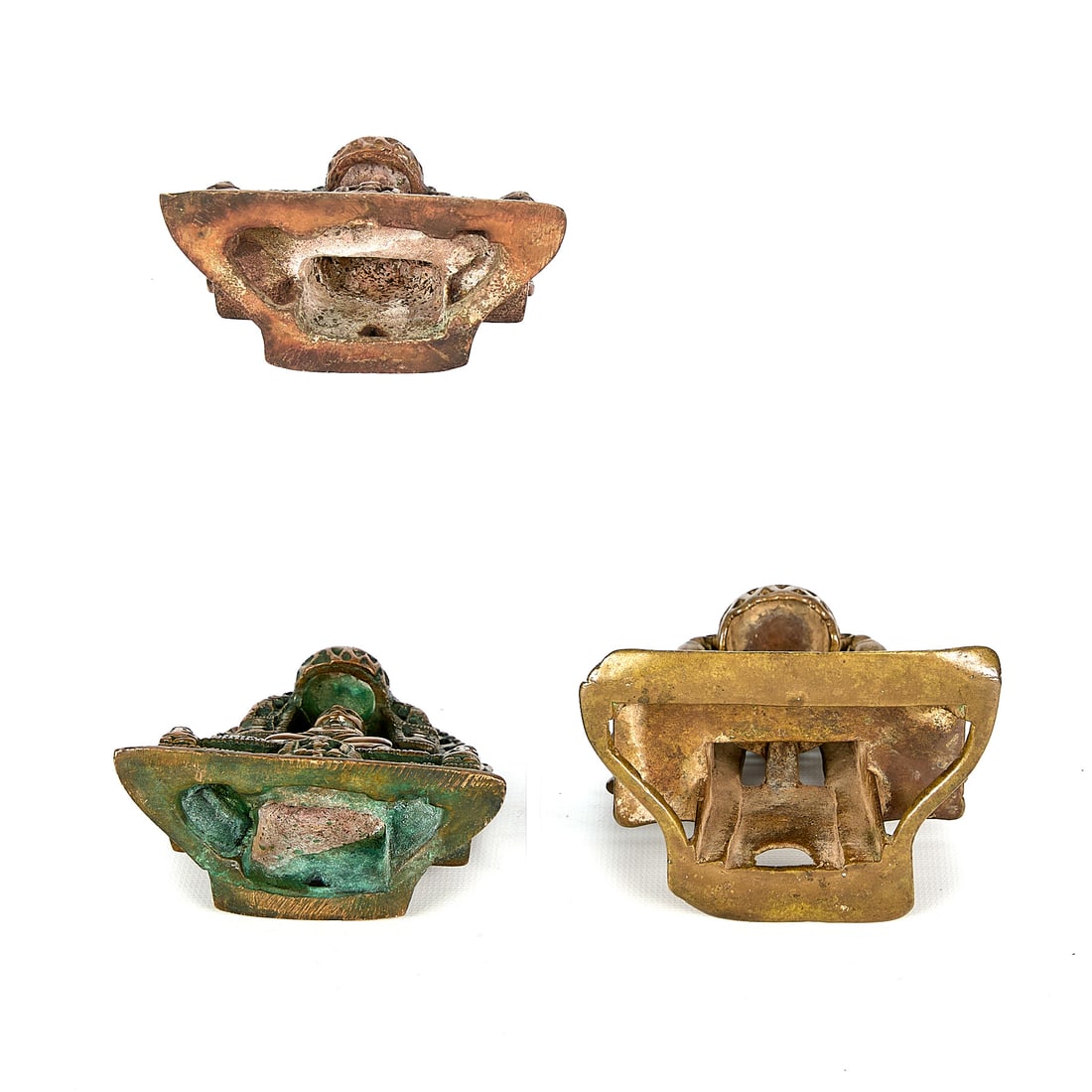 3 Indian Bronze Jain Alter Shrines - 5