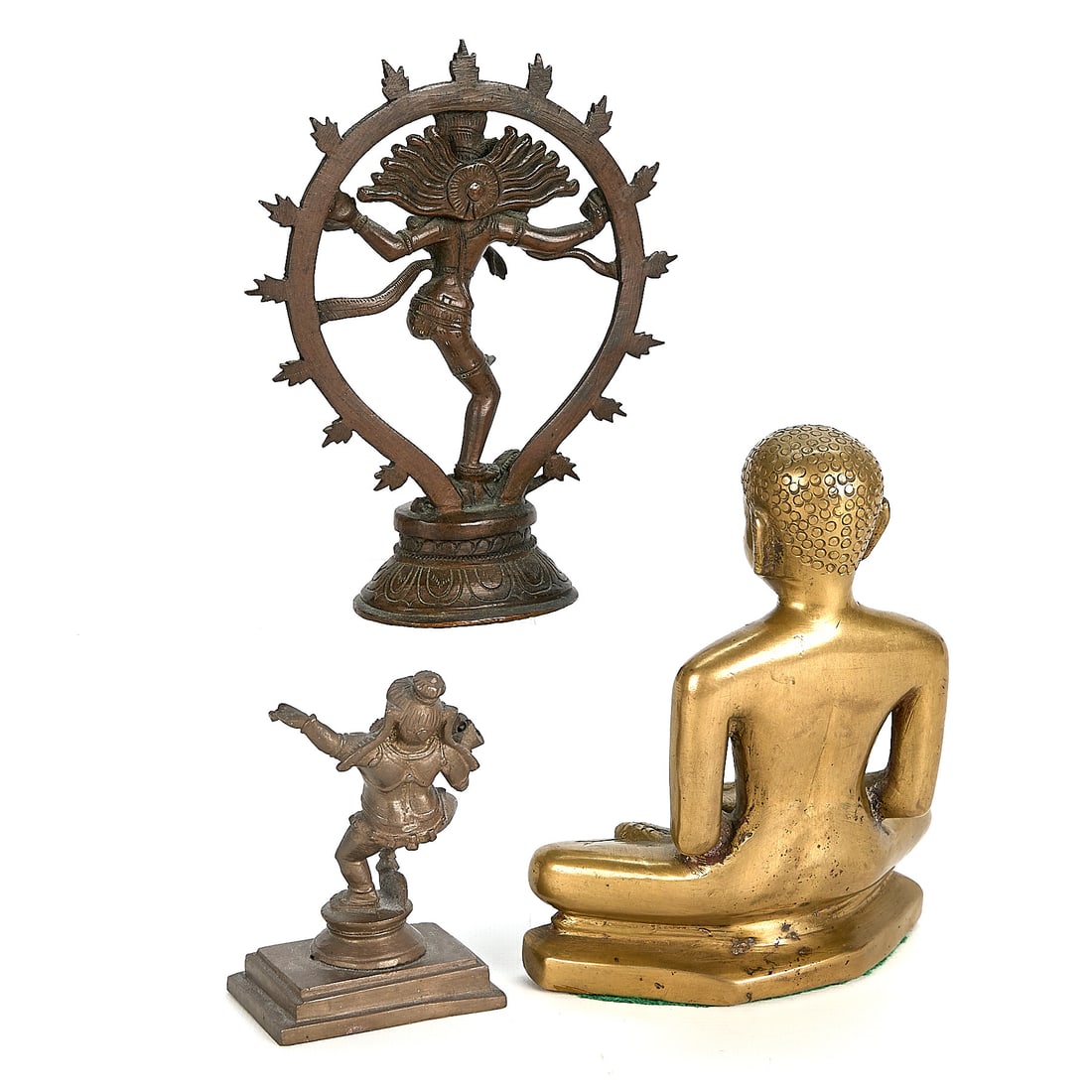 3 Indian Bronze & Brass Deity Figures - 2