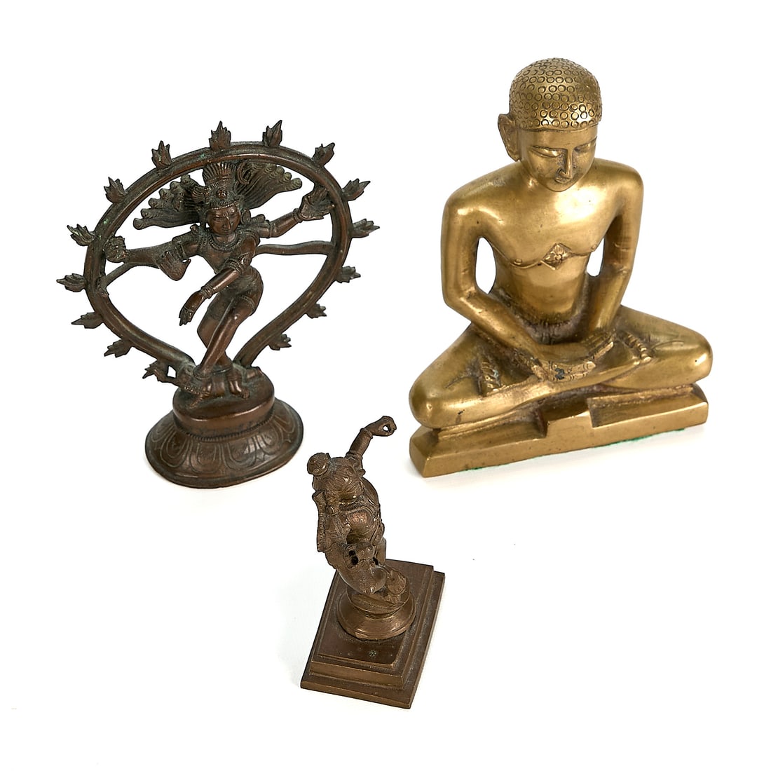 3 Indian Bronze & Brass Deity Figures - 3