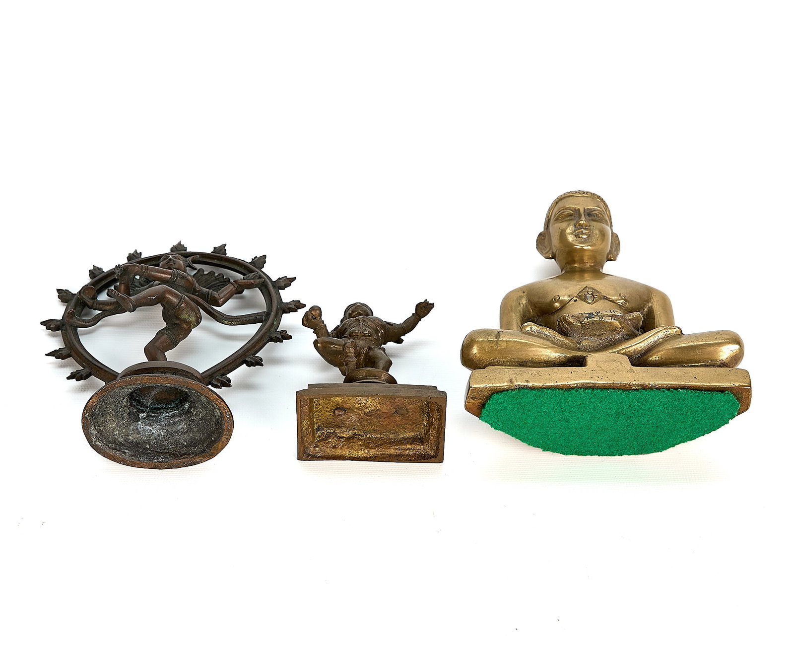 3 Indian Bronze & Brass Deity Figures - 4