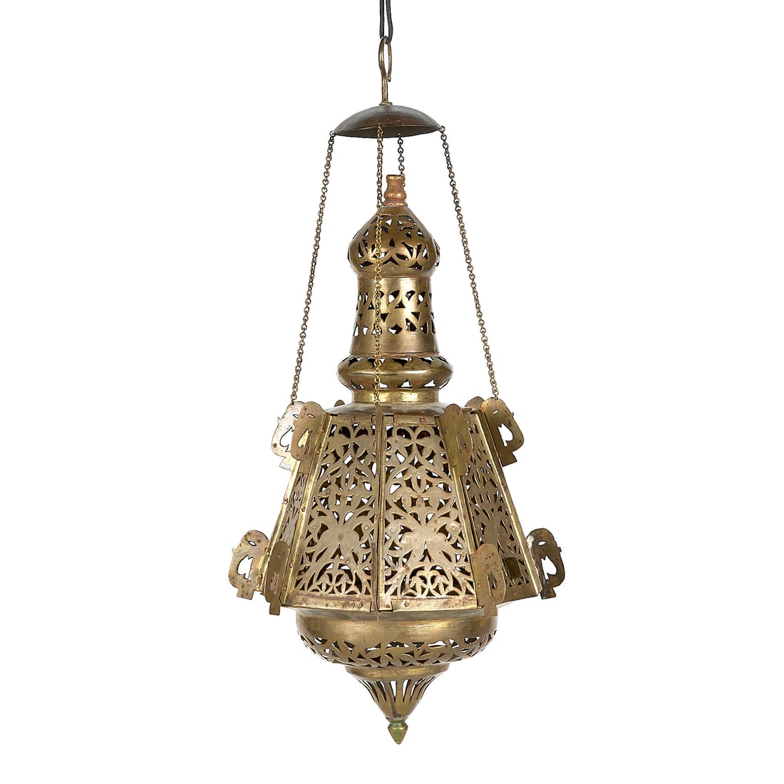 Indian Pierced Brass Hanging Lantern - 2