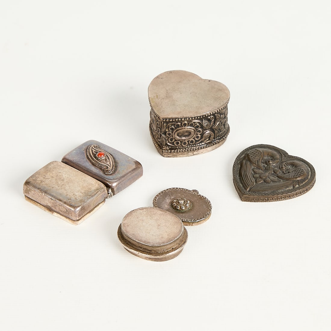 14 SE Asian Repousse Silver & Silver-Toned Objects - 4