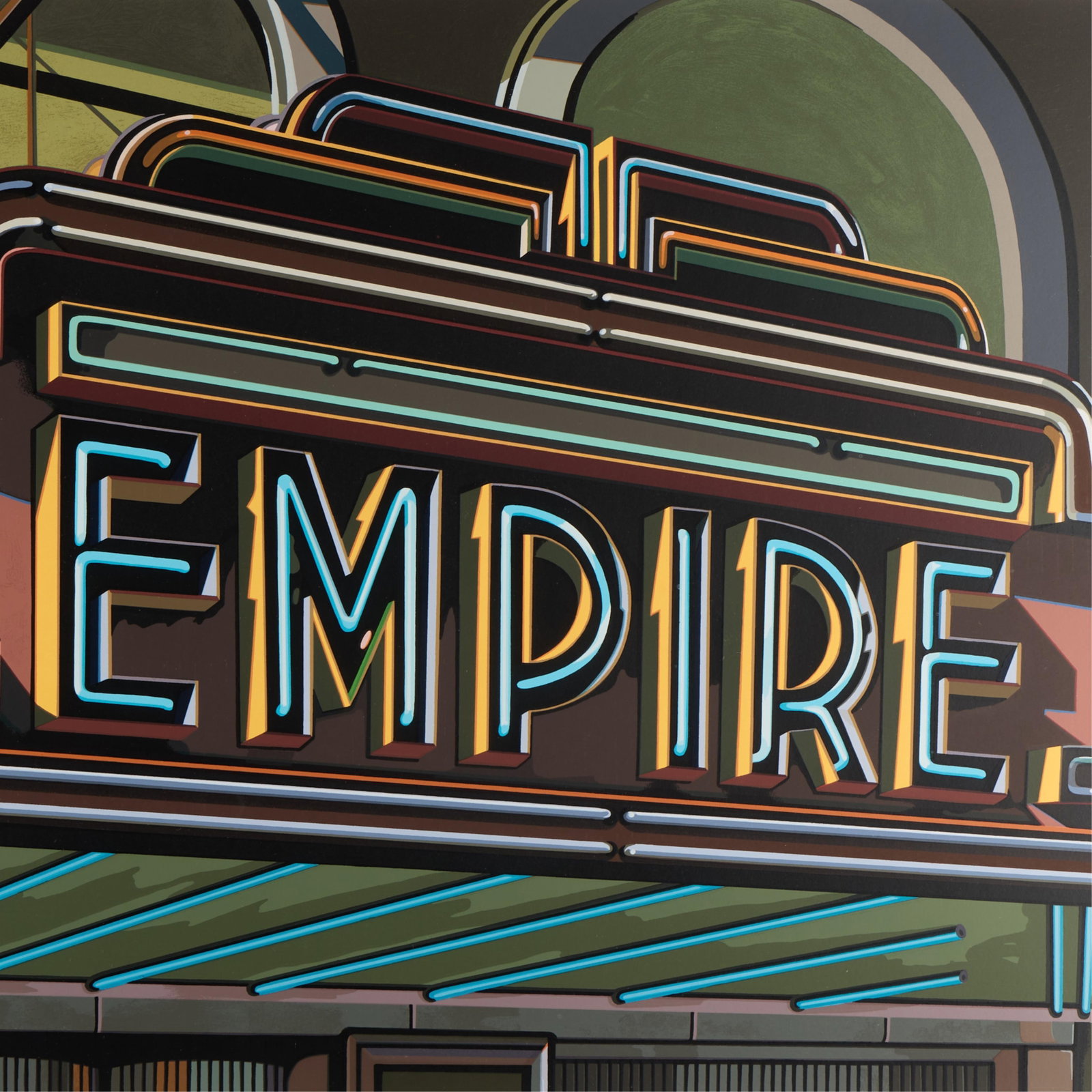 Robert Cottingham "Empire" Silkscreen Print - 2