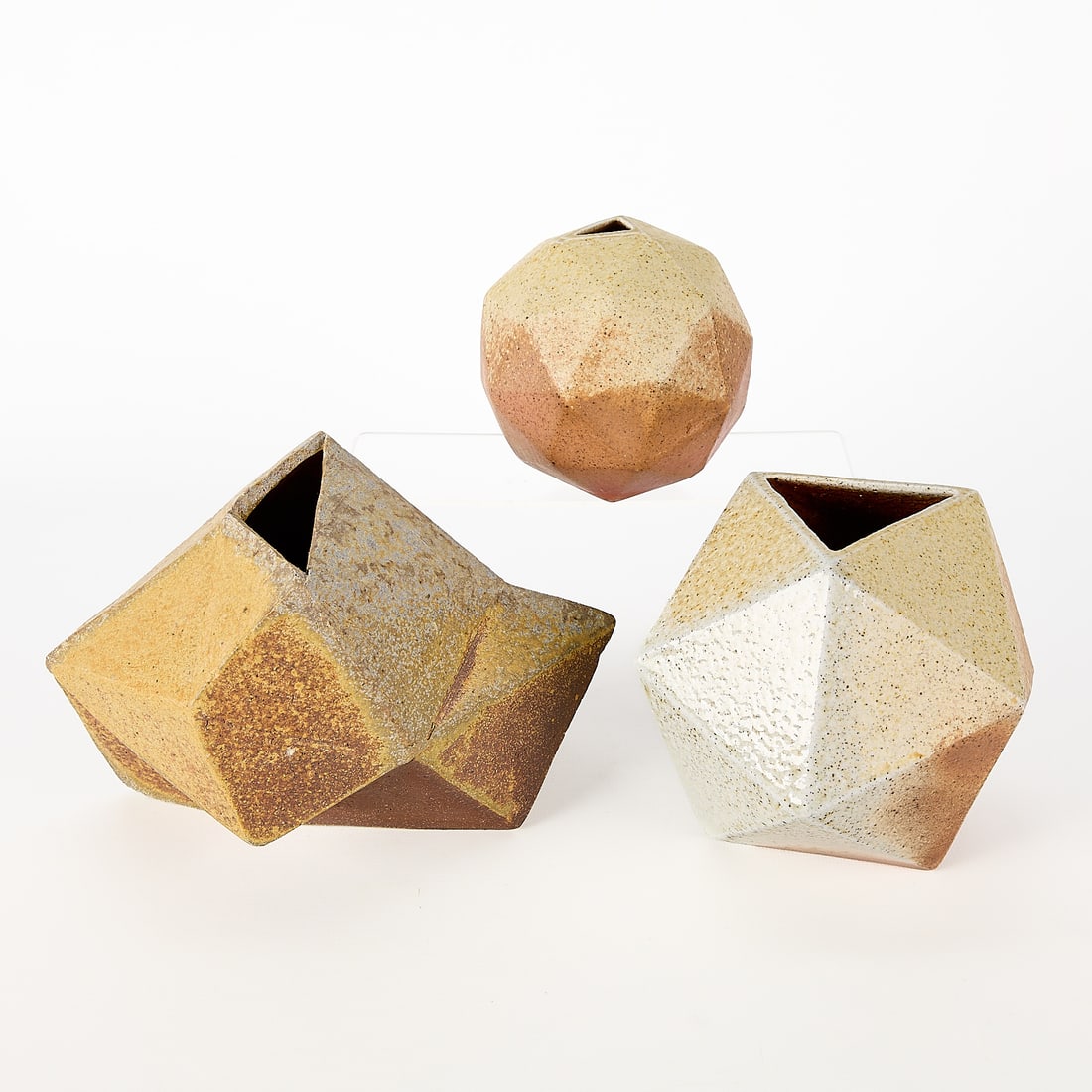 3 John George Larson Studio Pottery Polytope Vases - 3