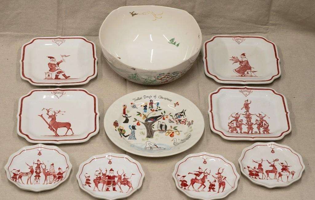 10 Pcs Juliska Winter Holiday, 12 Days, Reindeer Dishes (1 of 12)