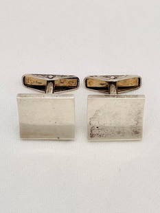 Signed Allan Adler Mid Century Sterling Silver Cufflink: Signed Allan Adler Sterling Silver 1960's Modernist Cuff Links, approximately 5/8 inches across Metal Type: Sterling Silver Low Estimate: 75.00 High Estimate: 150.00