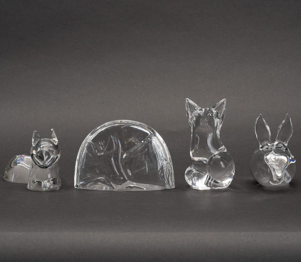Group of Four Steuben Glass Crystal Animal Figurines (1 of 9)