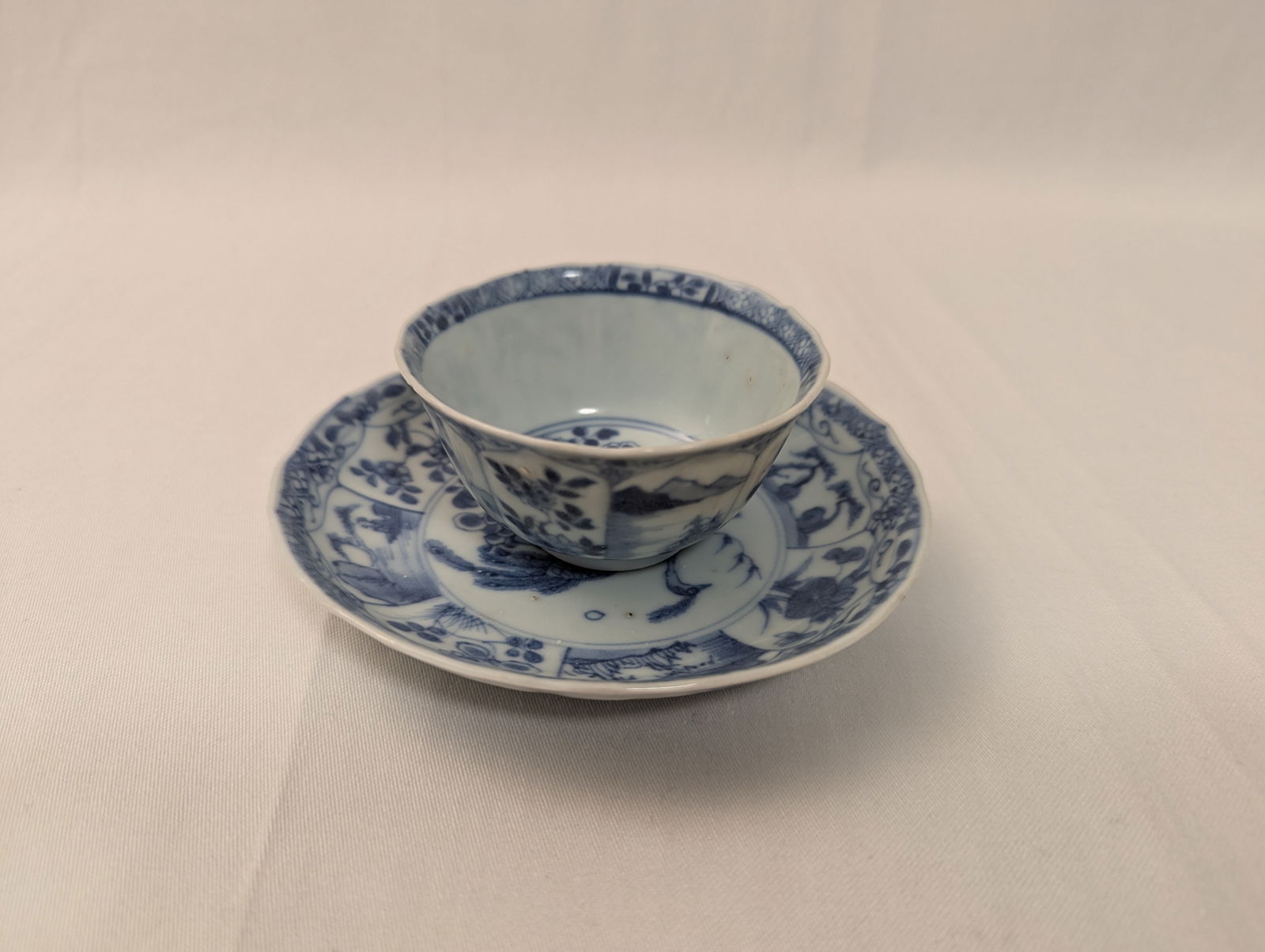 Ex-Sothebys Antique Chinese Ca Mau Shipwreck Porcelain Teacup & Saucer Set (1 of 3)