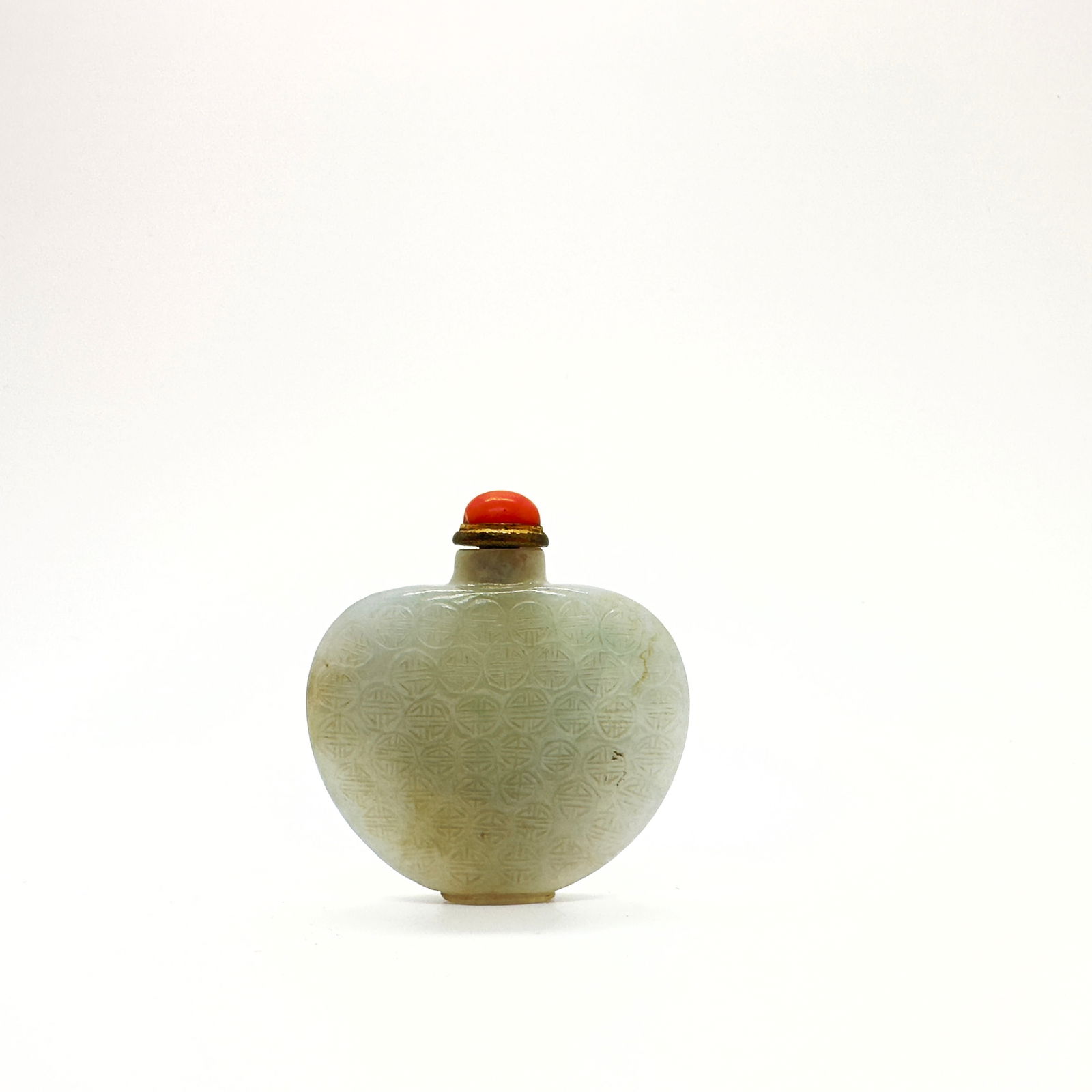 A Jadeite 'Longevity' Snuff Bottle, 19th Century (1 of 3)