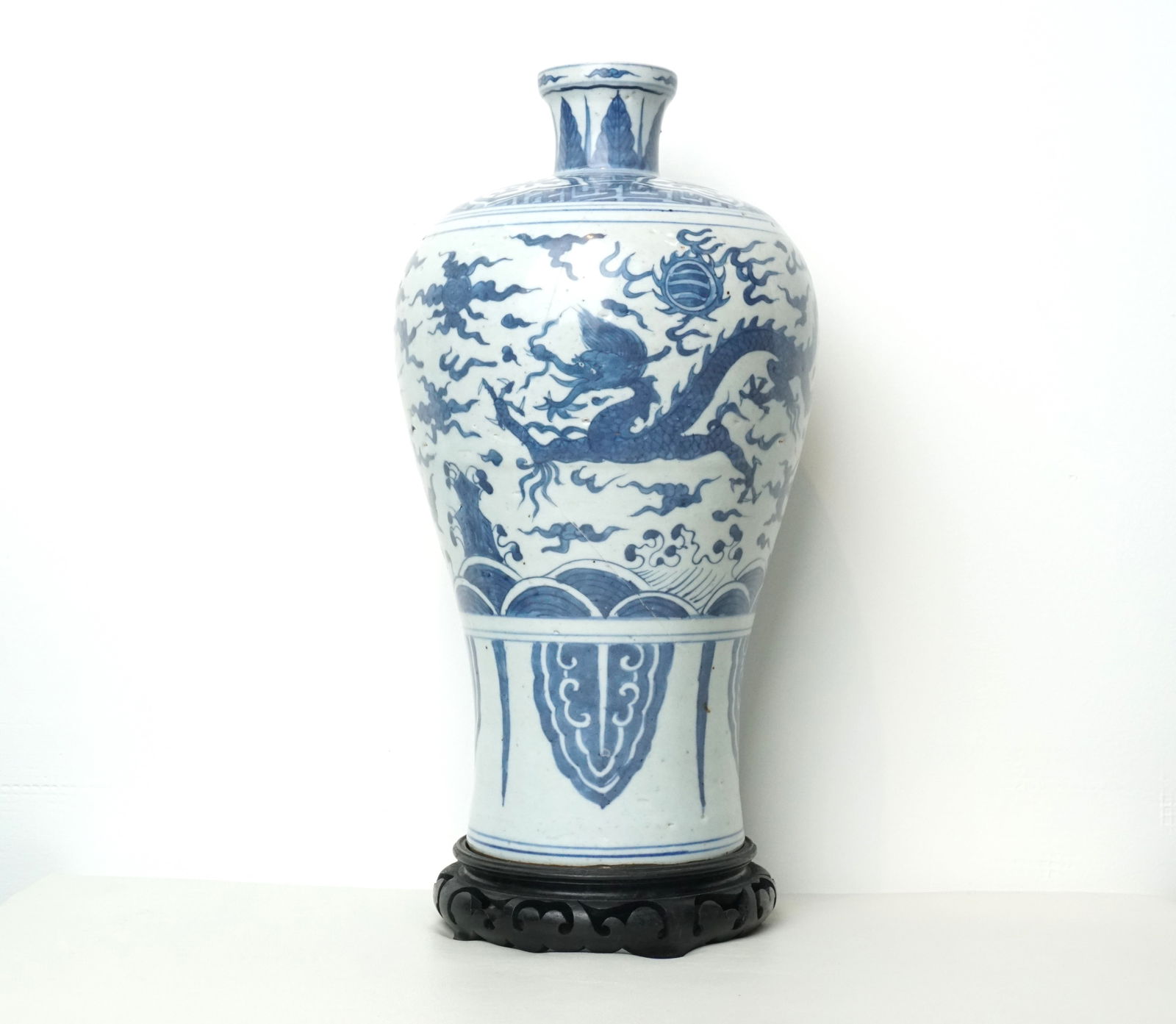 A Blue-and-White Dragon Meiping Vase, 16th Century (1 of 3)