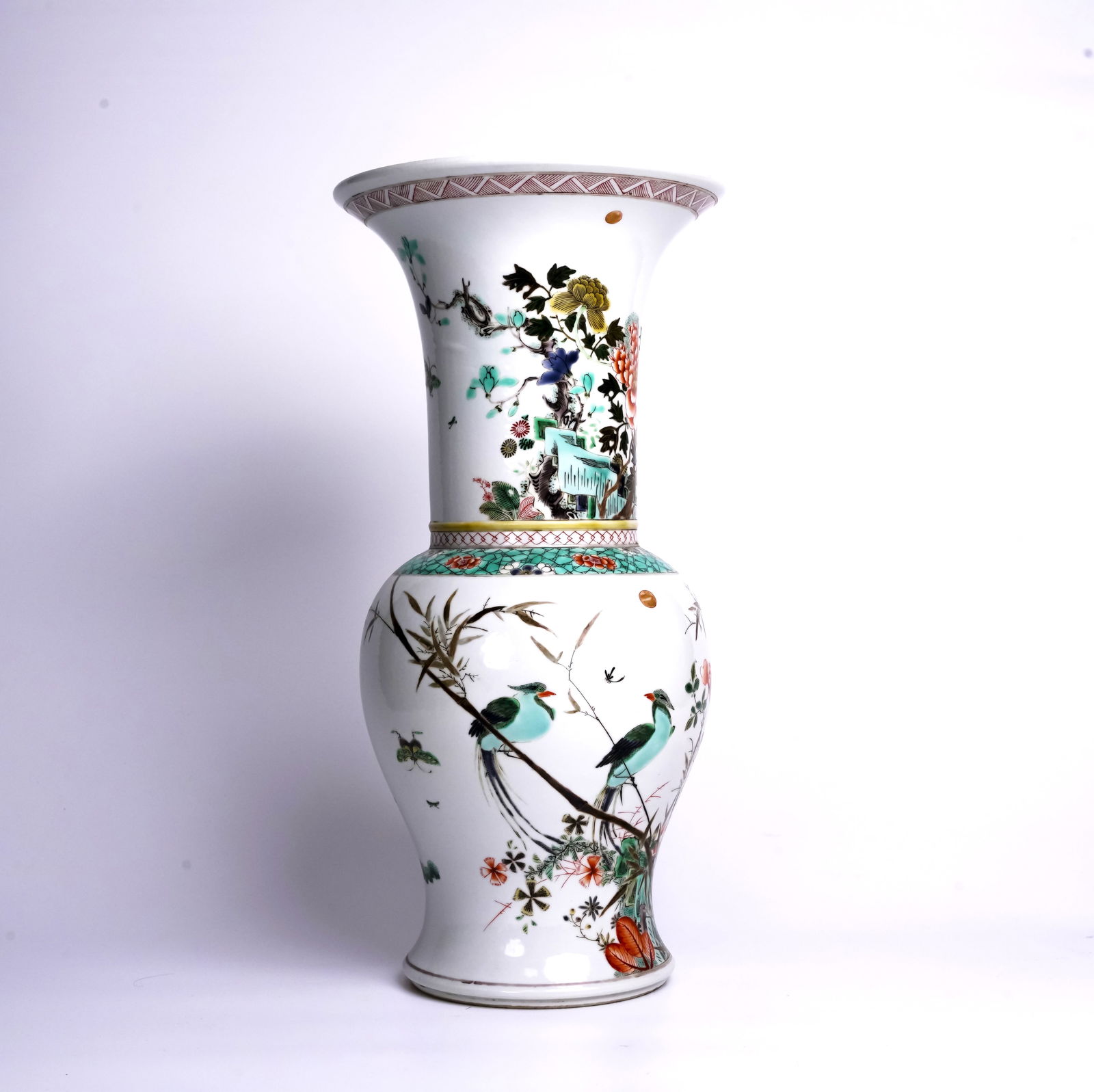 A Famille Verte 'Phoenix-Tail' Vase, 19th Century (1 of 2)