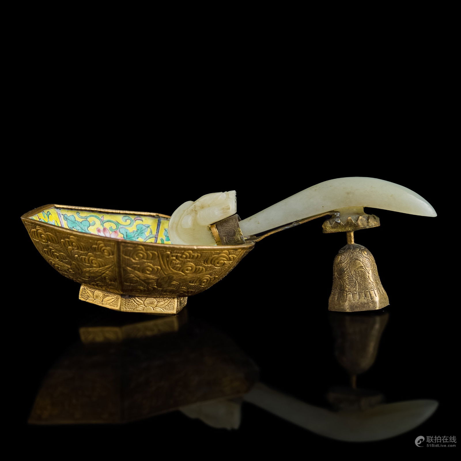 Chinese Jade and Enameled Cup (1 of 3)