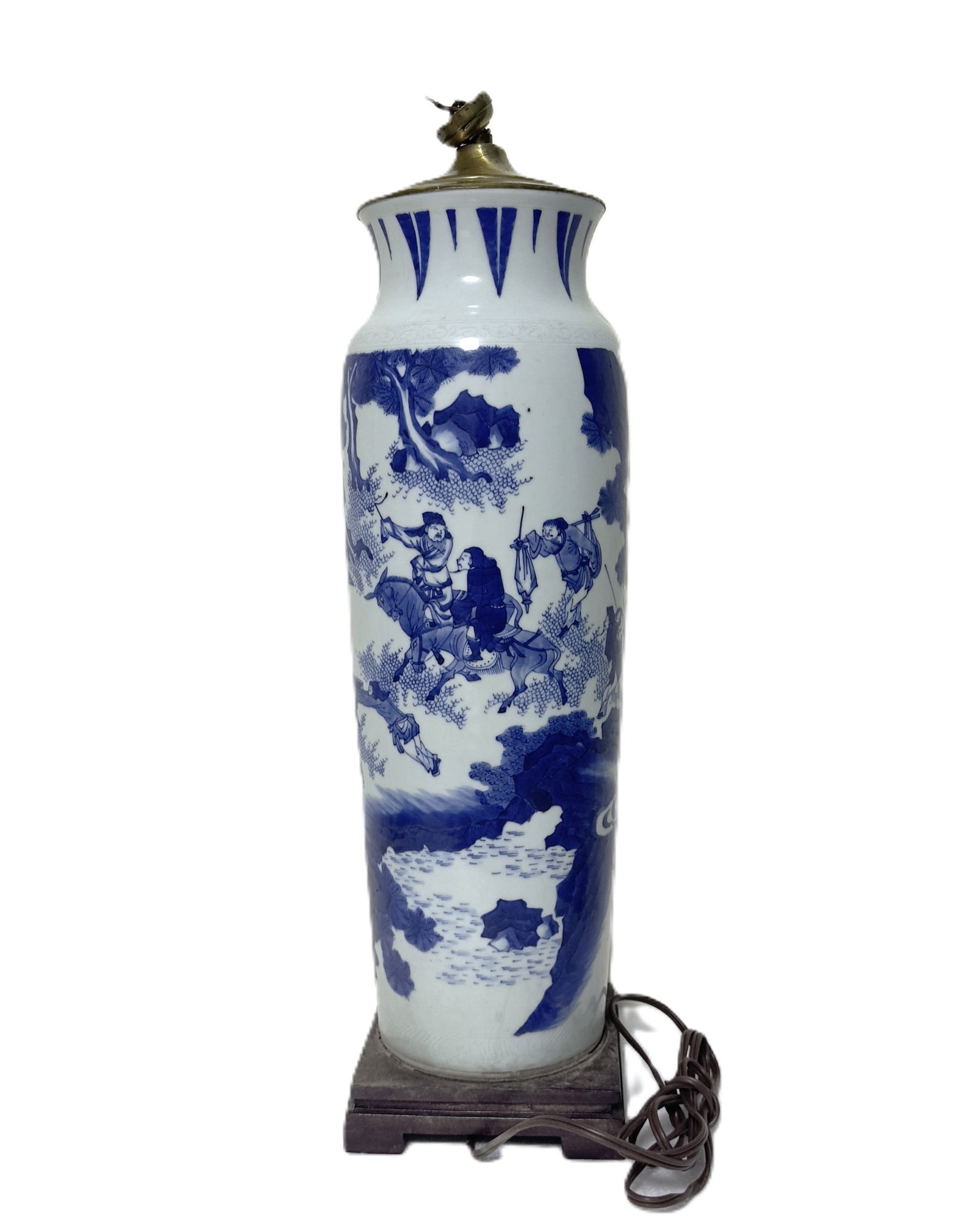 Large Blue and White Porcelain Vase as Lamp Base (1 of 1)