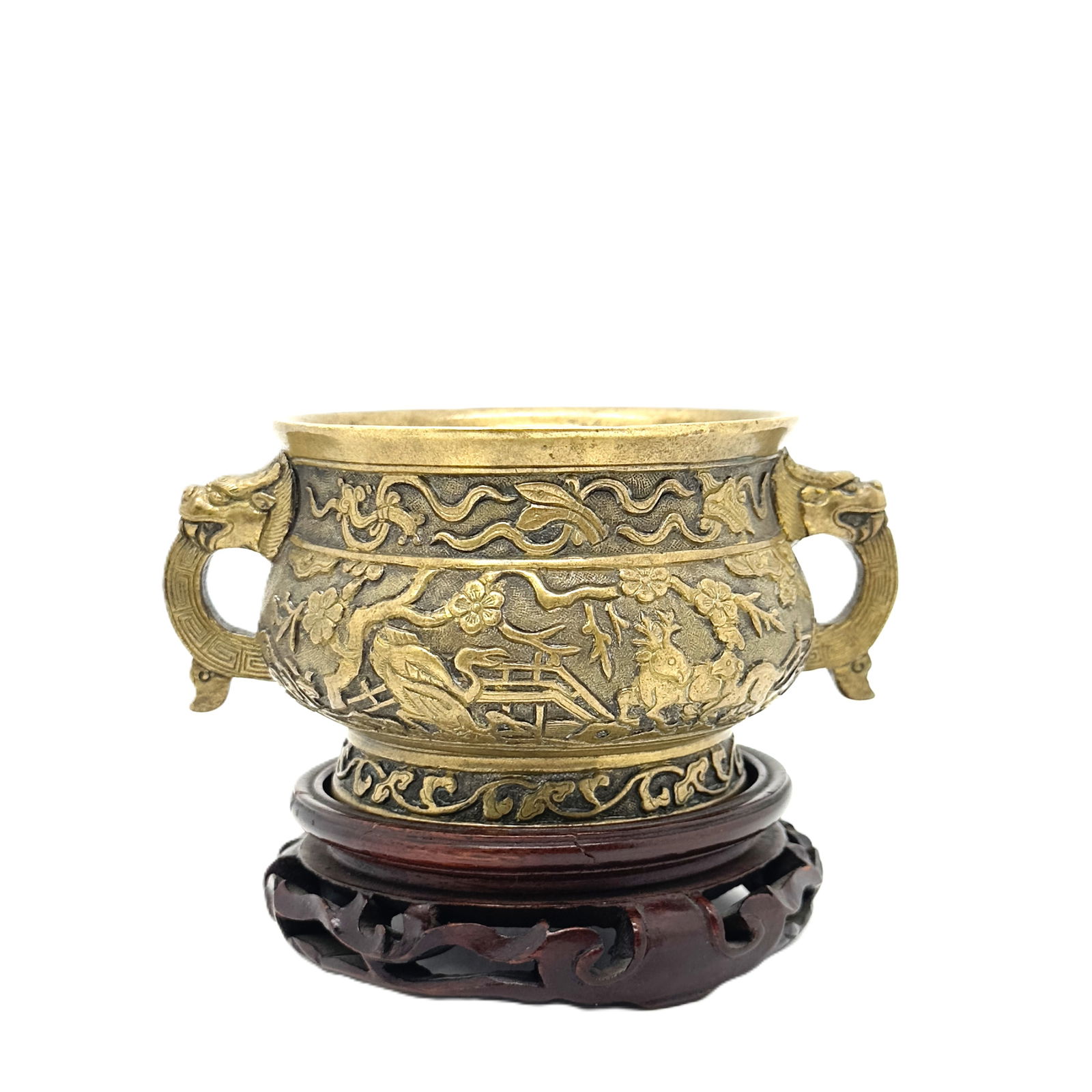 A Chinese Bronze Incense Burner with Auspicious Motifs (Marked) (1 of 3)