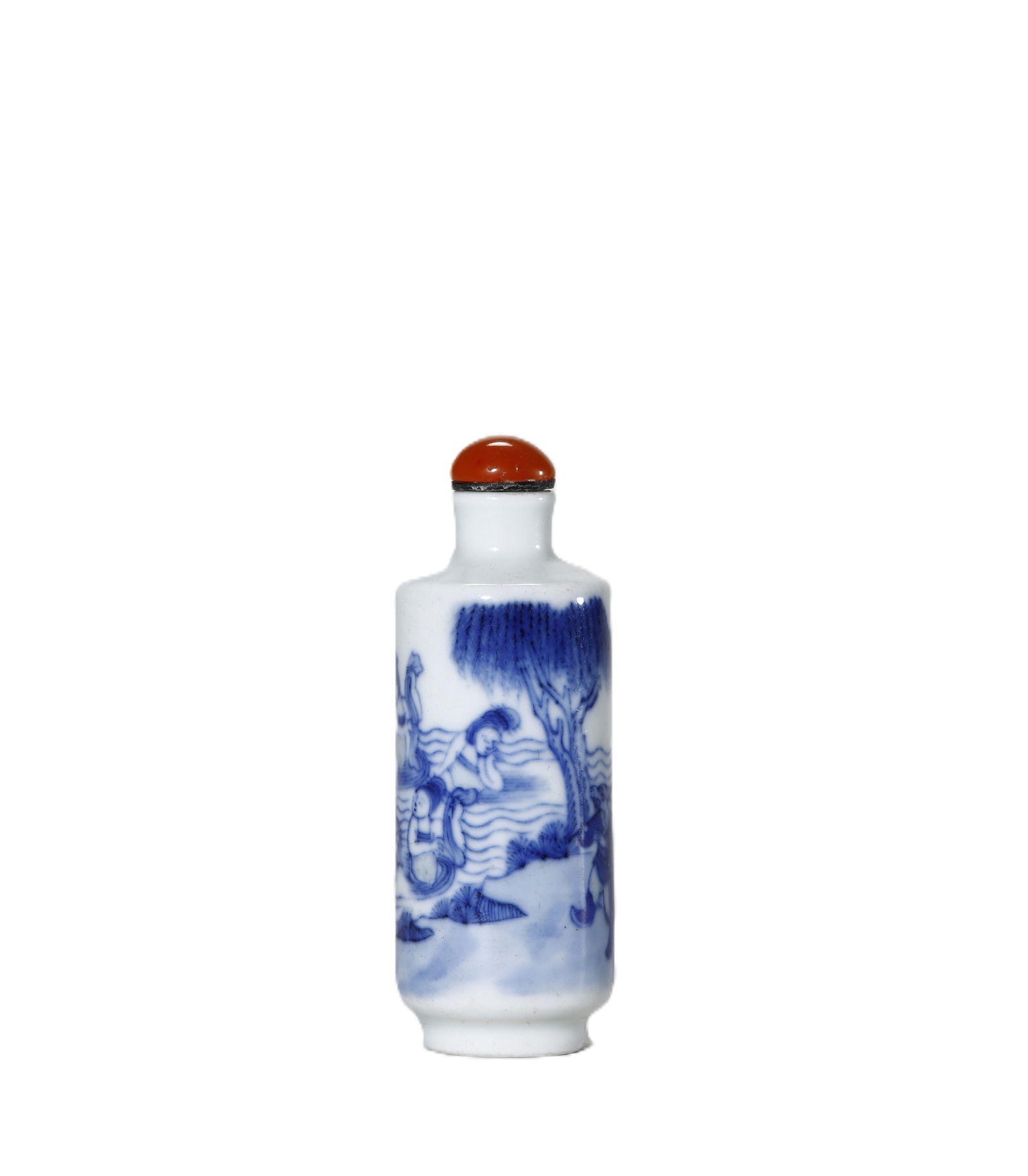 Chinese Blue and White Porcelain Snuff Bottle with Journey to the West Motif, (1 of 3)