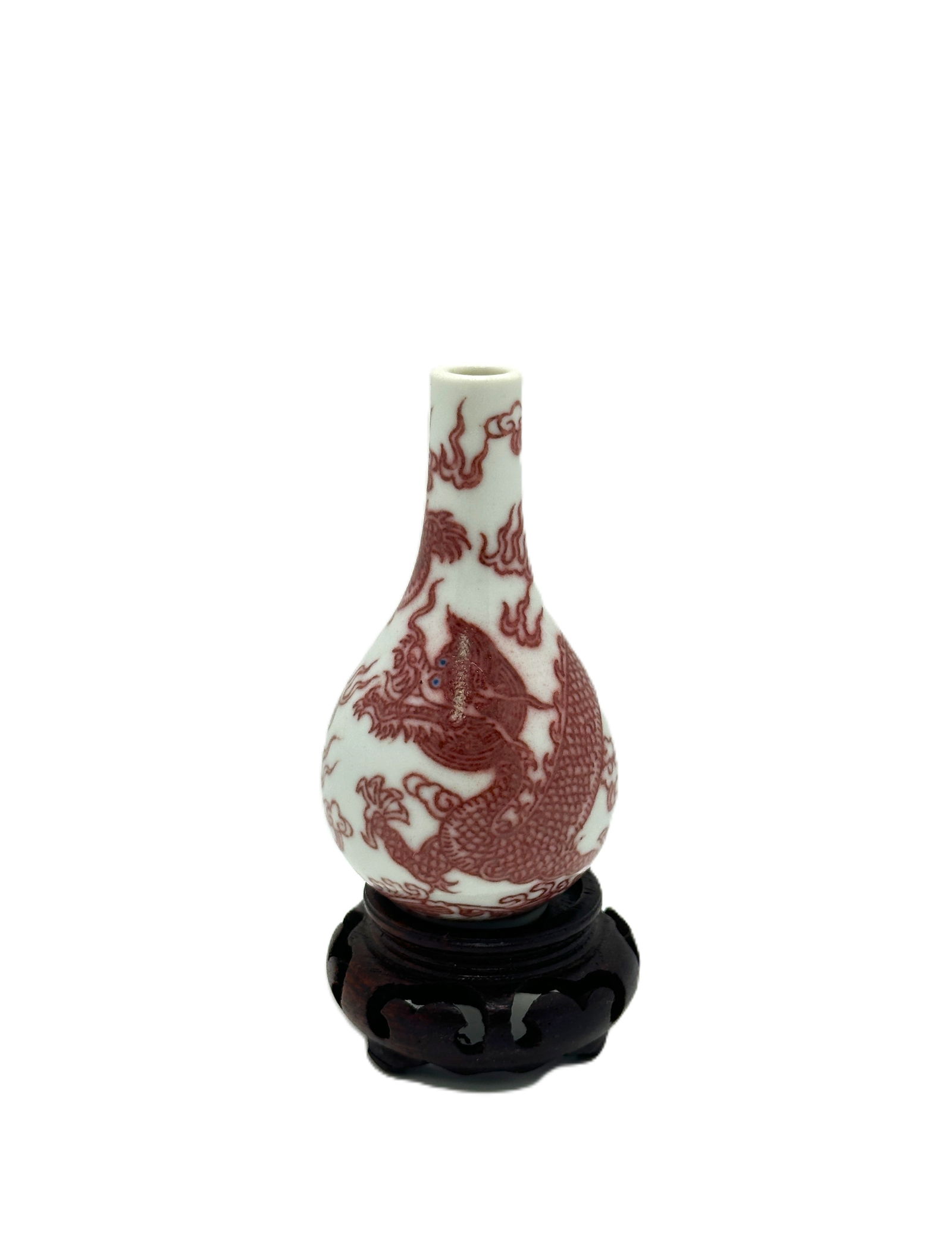 Chinese Underglaze Red Dragon Porcelain Snuff Bottle, Qing Dynasty (1 of 2)