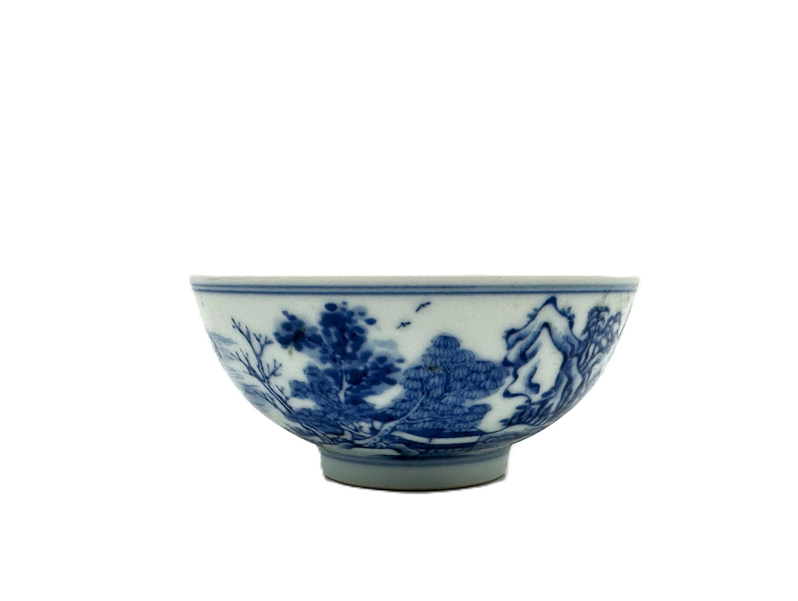 A Chinese Blue and White Landscape Bowl,18th.C (1 of 3)