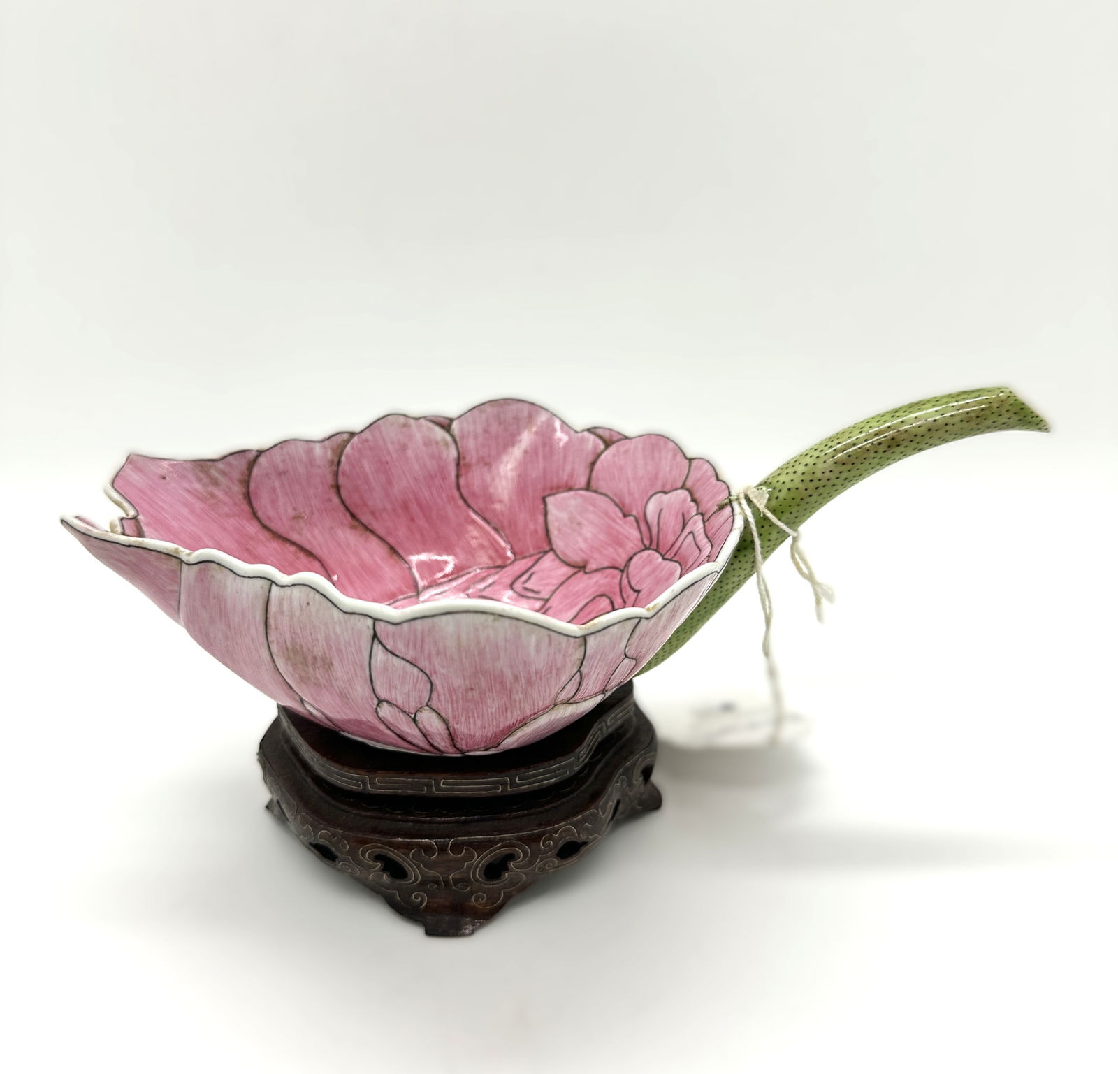 Chinese Famille Rose Lotus-Form Commemorative Cup (1 of 2)