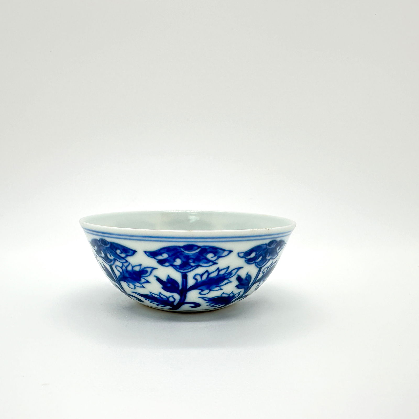 A Chinese Blue-and-White Floral Cup, 20th Century (1 of 3)