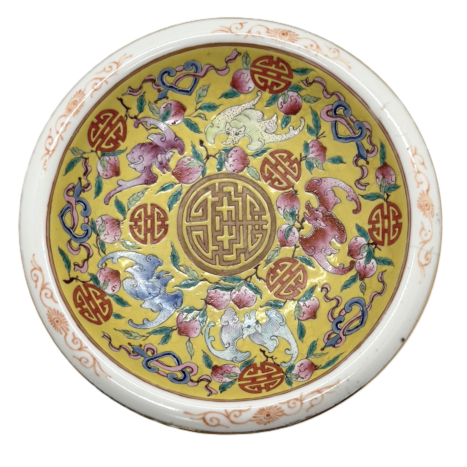 A ChineseFamille Verte "Bajixiang" Dish with Peaches (1 of 2)