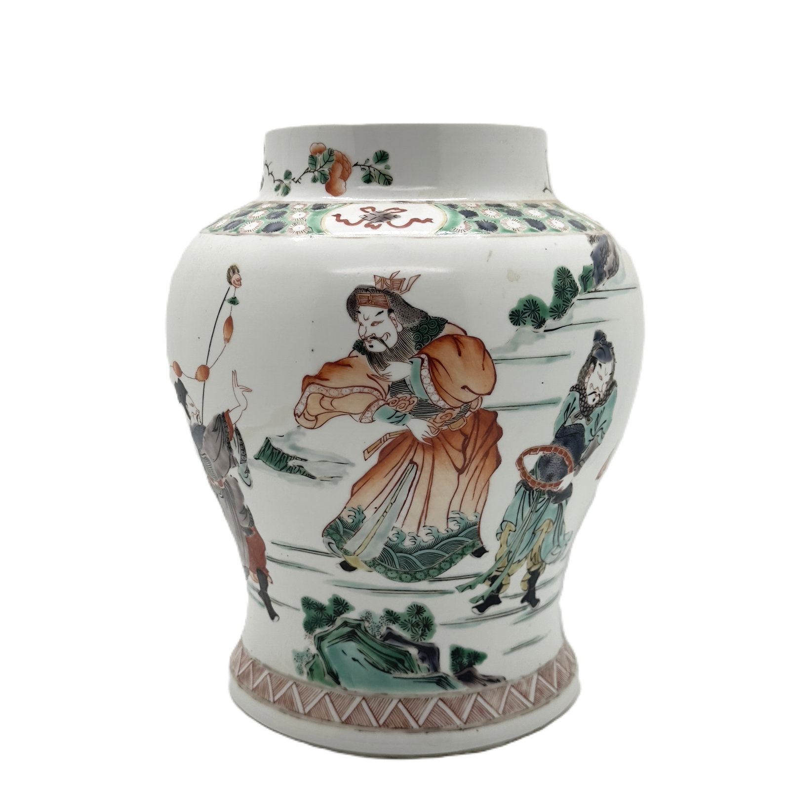 A Chinese Qing Dynasty pastel figure jar (1 of 2)