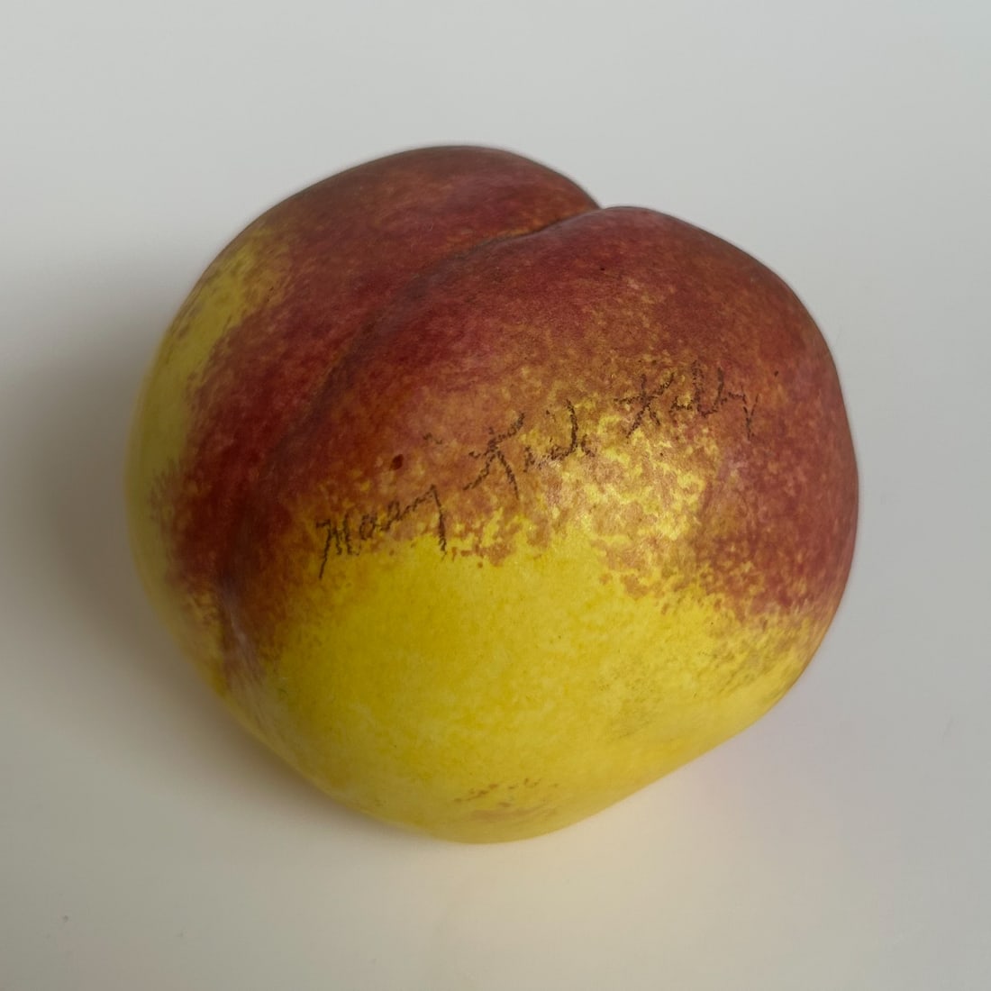 Mary Kirk Kelly (Alabama, 1918-2013) Realistic Ceramic Peach (1 of 6)