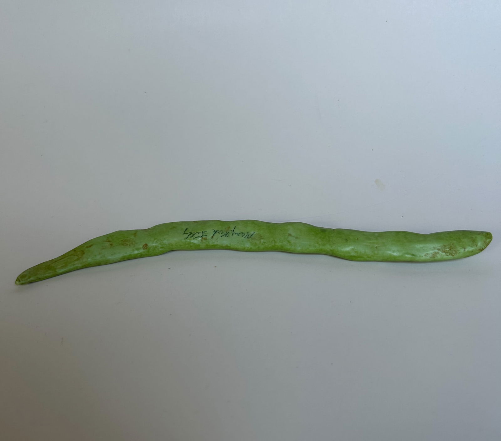 Mary Kirk Kelly (Alabama, 1918-2013) Realistic Ceramic Green String Bean (1 of 4)