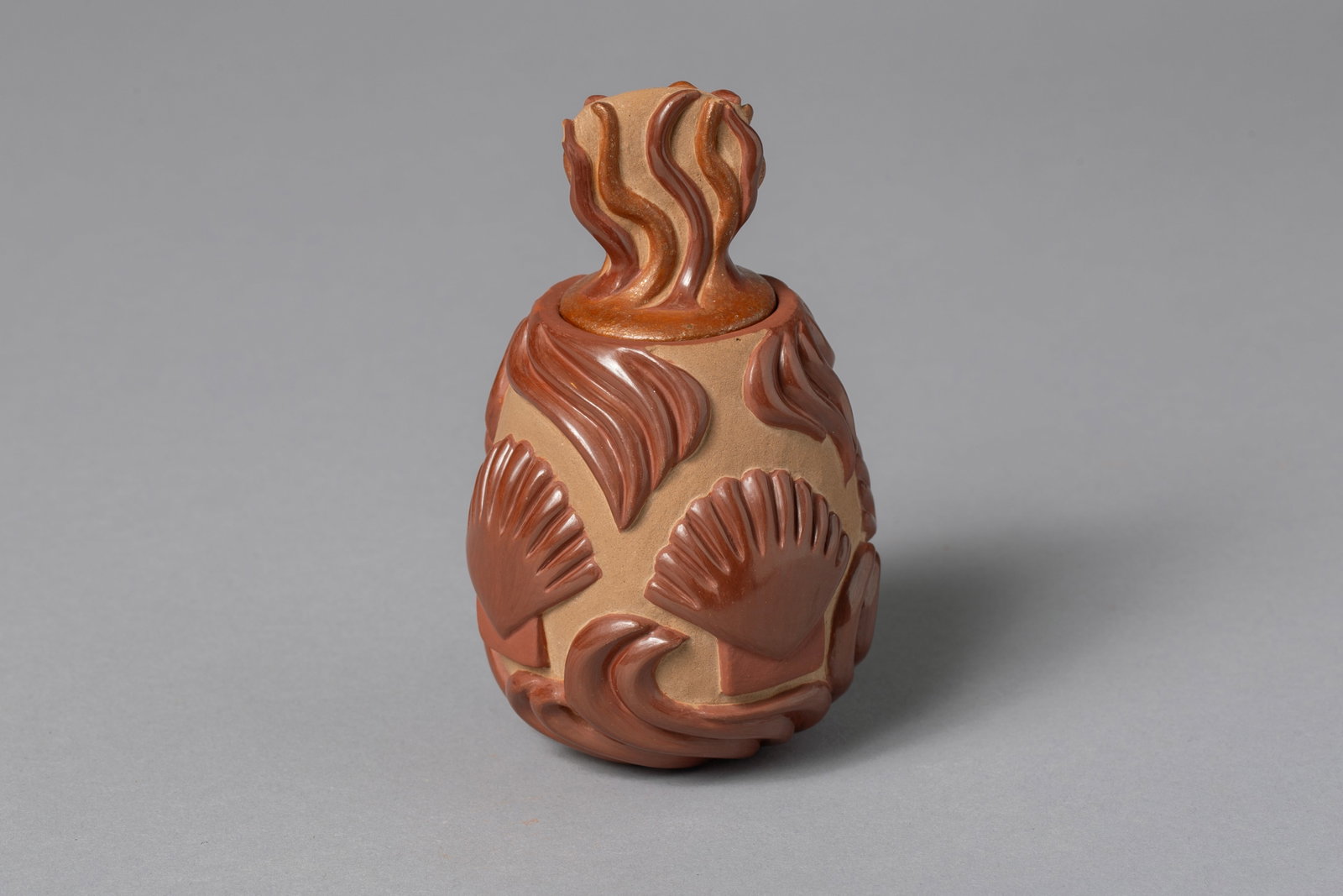 Santa Clara Jar, Nancy Youngblood (b. 1955): Santa Clara Jar, Nancy Youngblood (b. 1955) granddaughter of legendary potter Margaret Tafoya, Nancy is renowned for her deeply carved, highly polished vessels with their elegant, rhythmic ribs. Her w