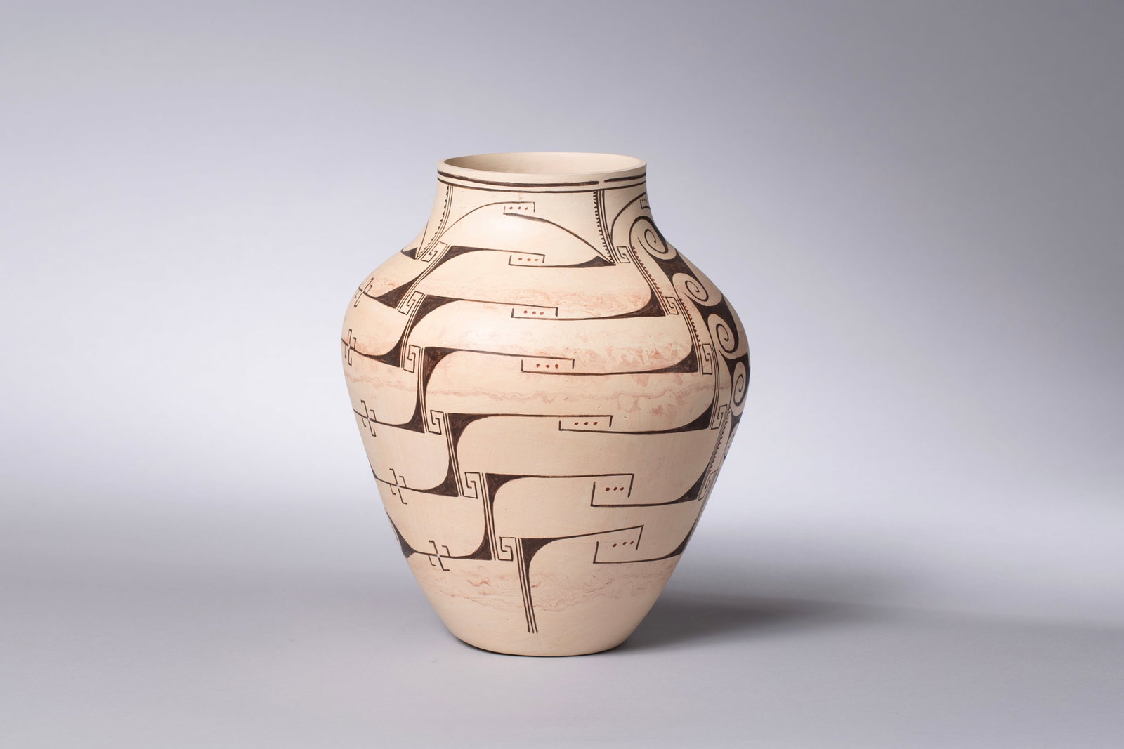 Large Hopi Antelope Pot: Hopi Pot, Delaine Tootsie Chee (b. 1962) of the First Mesa Village of Sichomovi on the Hopi Reservation and is a member of the Roadrunner Clan. She is the winner of numerous awards for her pottery. Th