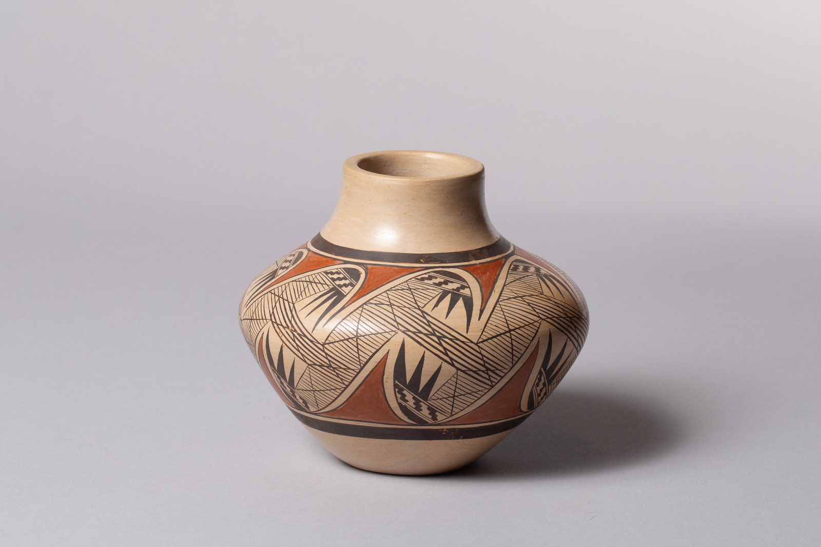 Hopi Pot, Adelle Lalo Nampeyo (b. 1959): Adelle Nampeyo of the Hopi-Tewa community has been an active potter since 1970 using traditional hand coiling and natural materials to create her pottery