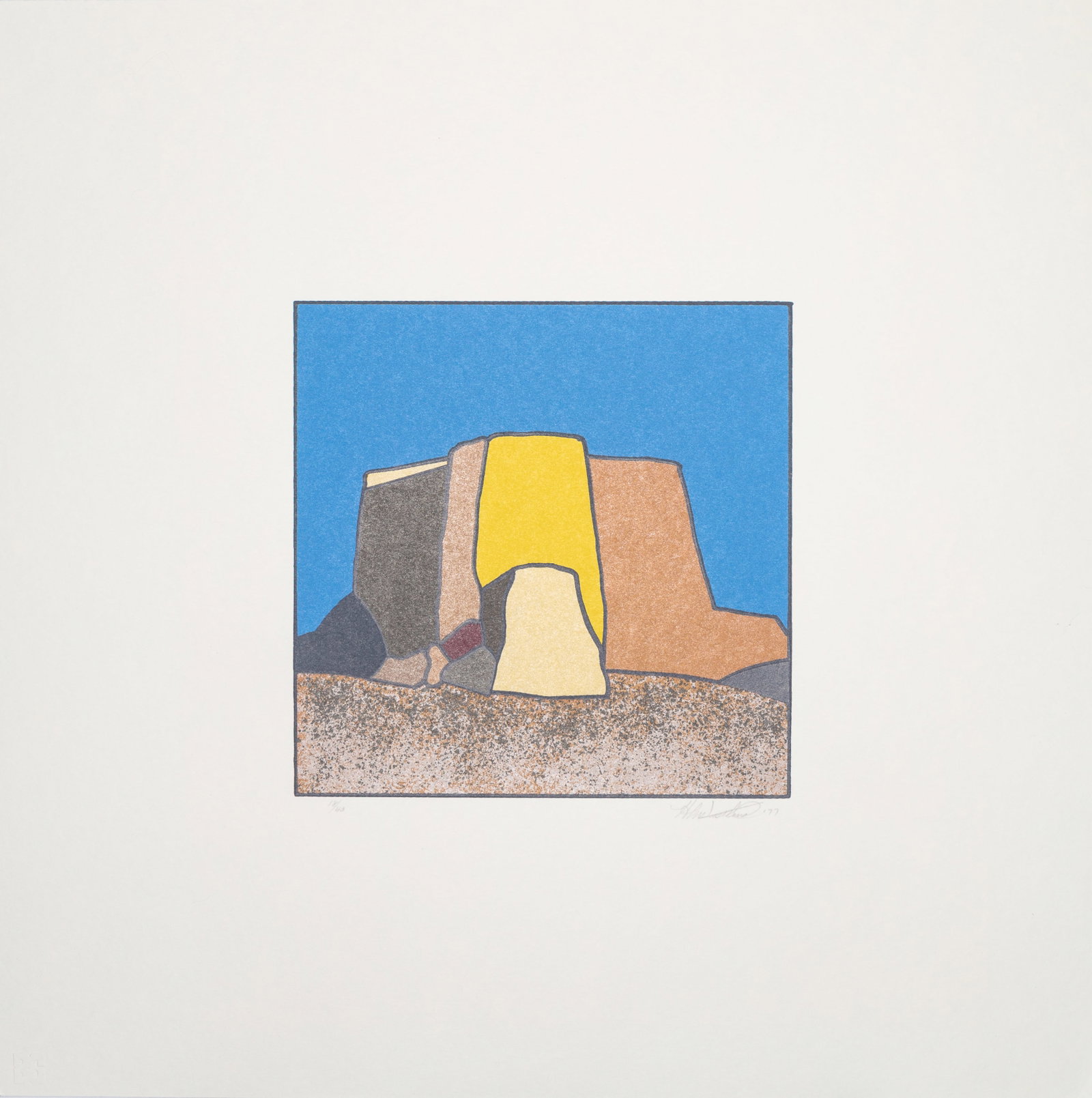 Harry Westlund 'Untitled: San Francisco de Asís Mission Church in Ranchos de Taos', 1977: Color lithograph on paper, titled and dated lower left: H. Weslund '77