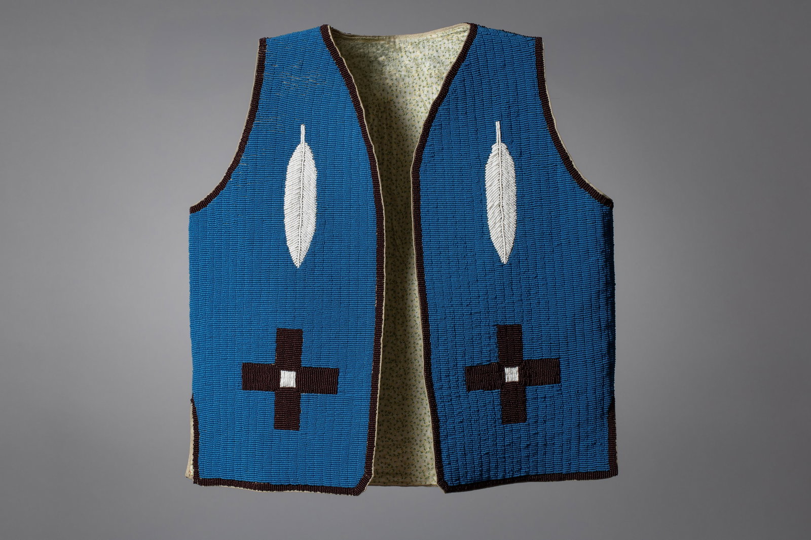 Sioux Blue and Brown Beaded Vest (1 of 5)