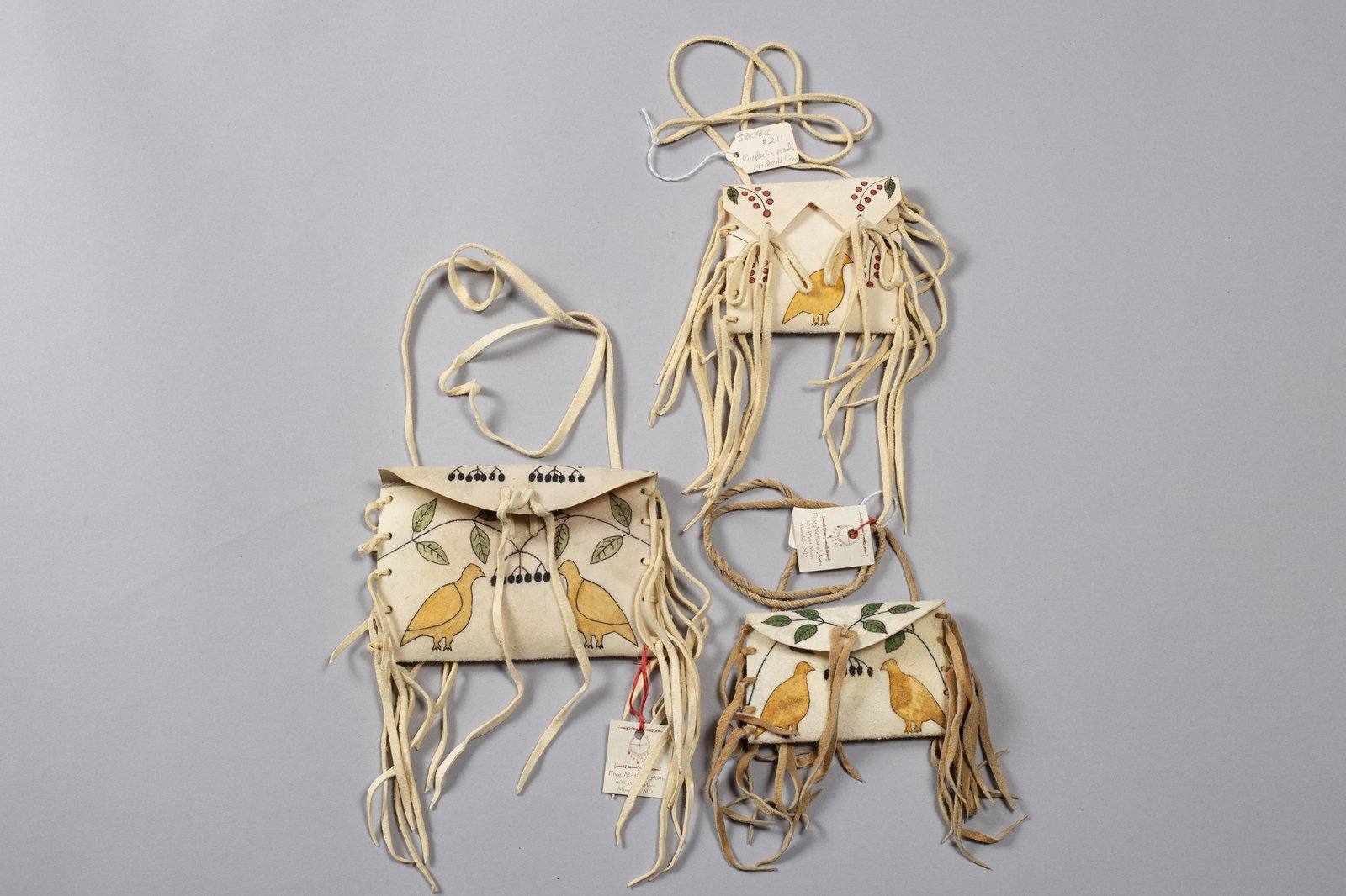 Small Parfleche Envelope Trio by Donald Cain (Turtle Mountain Chippewa) (1 of 2)