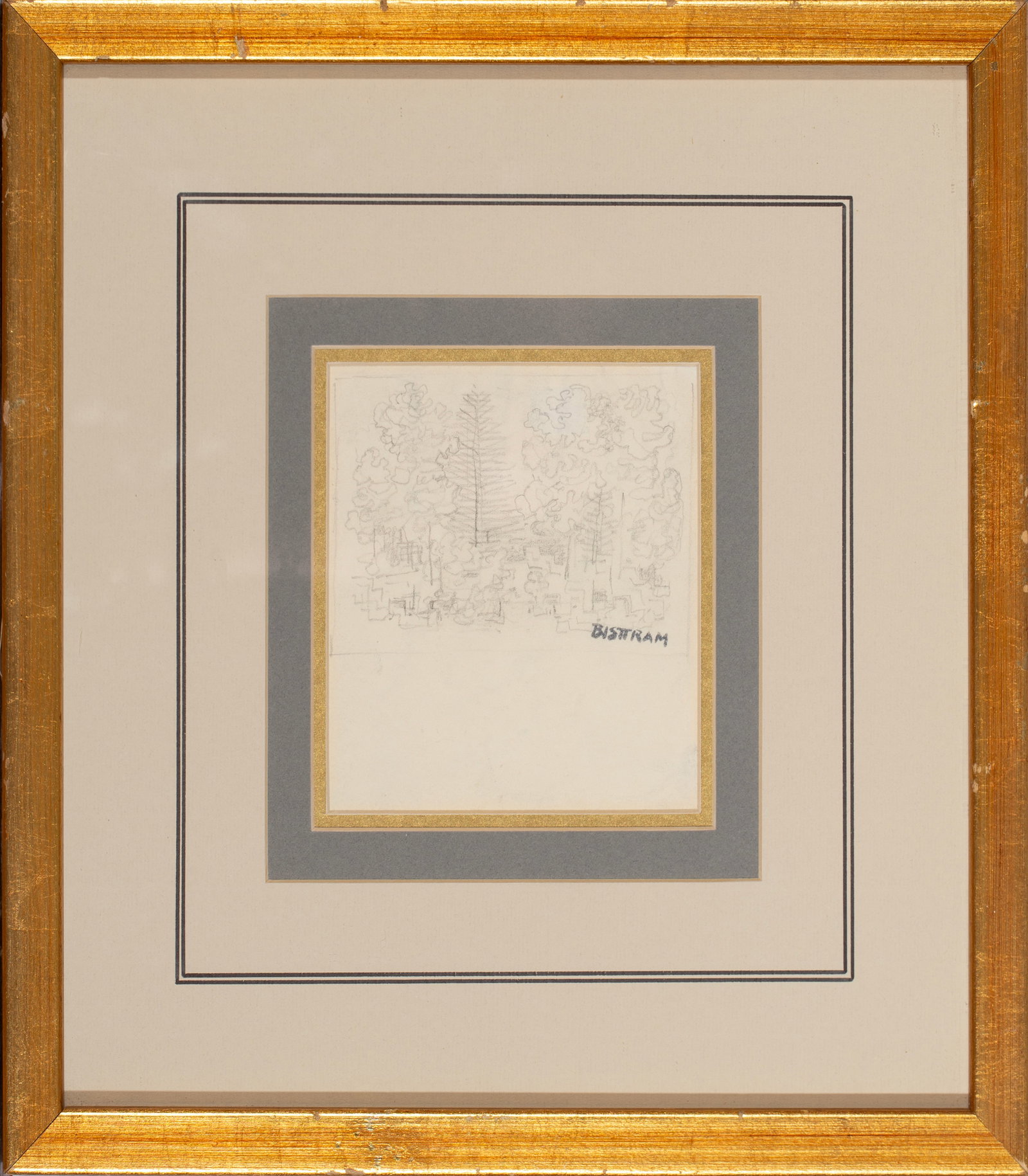 Emil James Bisttram (1895-1976), Forest Abstract, pencil on paper: signed lower right: BisttramArtist Bio: Emil Bisttram was a pioneering American modernist painter and influential educator whose work helped define the Southwest art scene in the 20th century. As a fo
