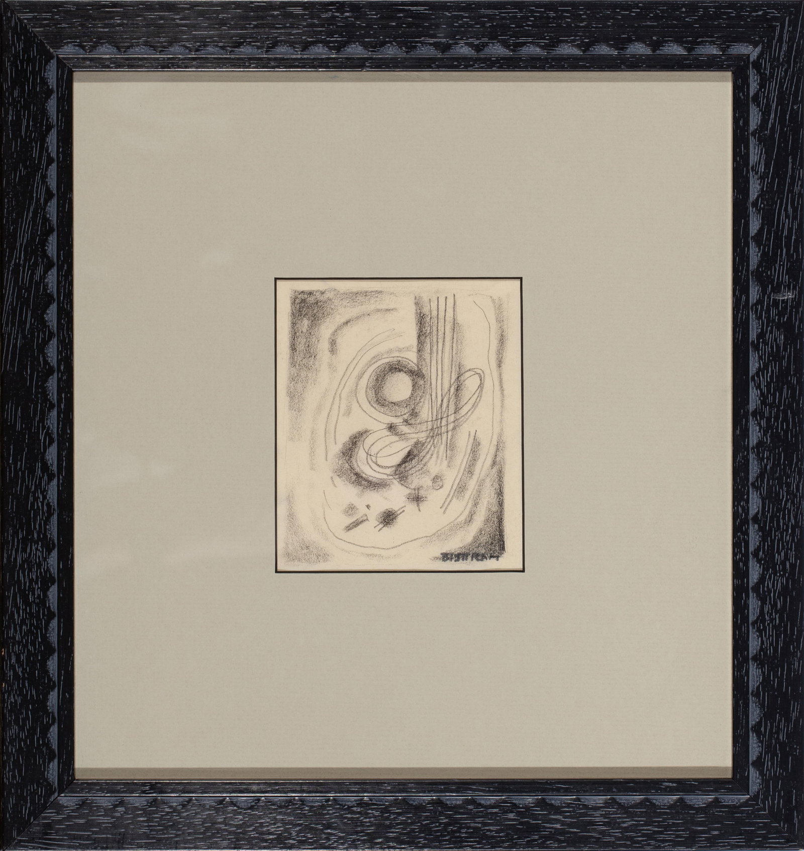 Emil James Bisttram (1895-1976), Abstract, charcoal on paper: signed lower right: BisttramArtist Bio: Emil Bisttram was a pioneering American modernist painter and influential educator whose work helped define the Southwest art scene in the 20th century. As a fo