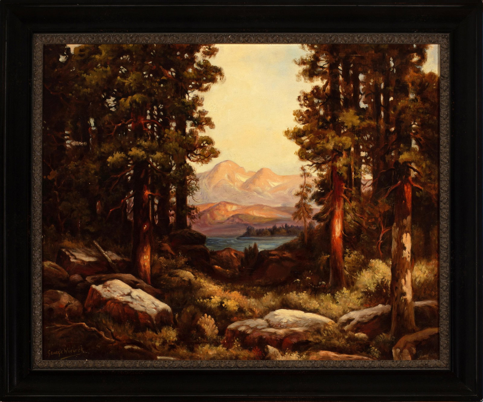 George Warwick, (20th Century), Mountain Lanscape, oil on canvas (1 of 2)