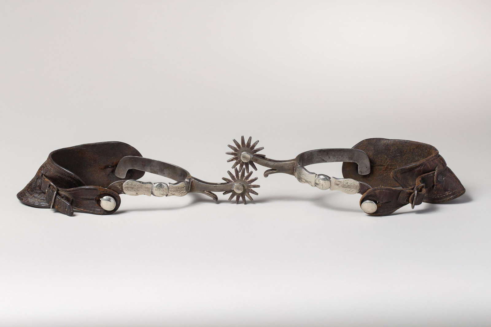 J.R. McChesney Pattern #3 Single Mounted Spurs, ca. 1930s (1 of 4)