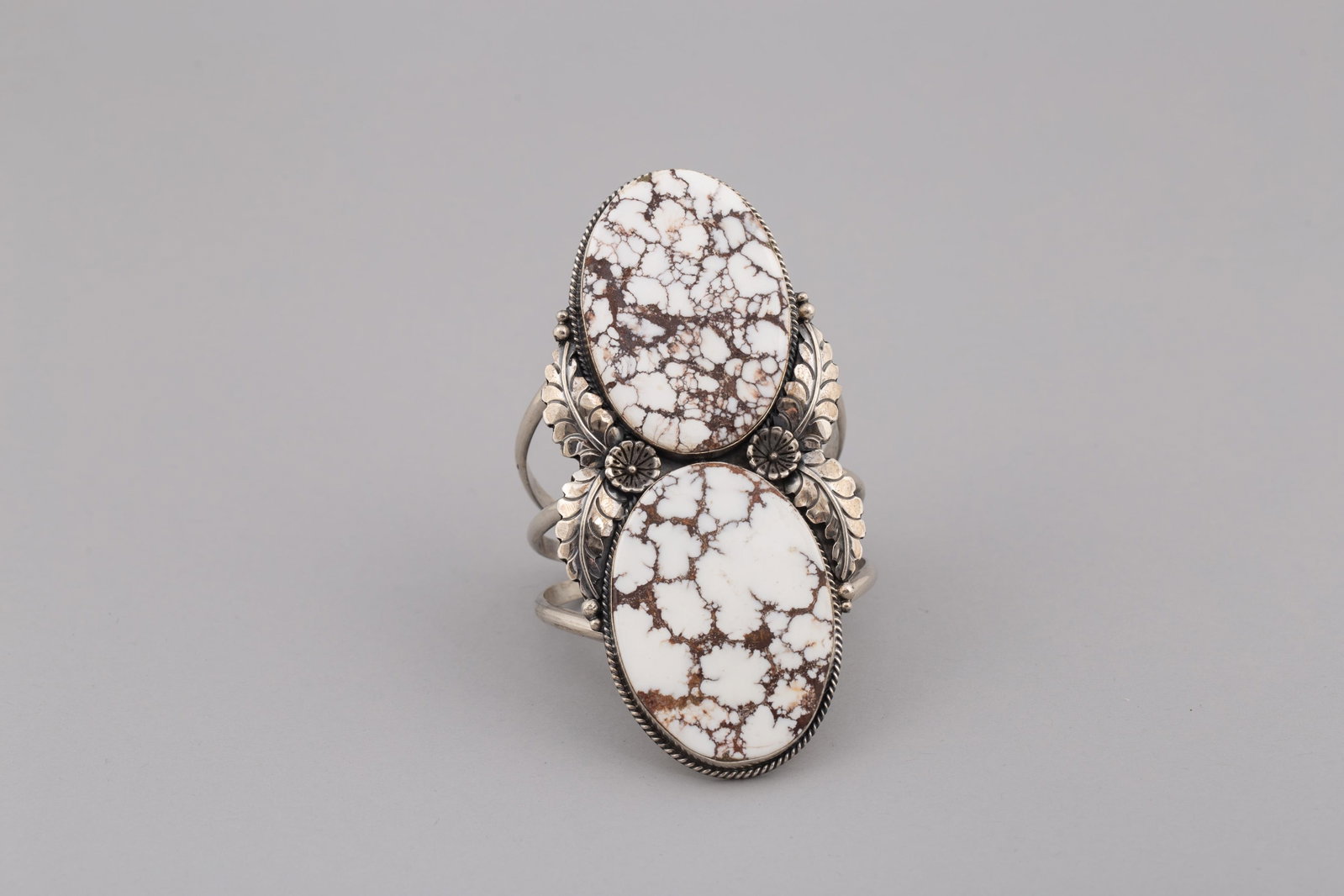B Jimenez Navajo Brenda Jimenez Sterling Silver & Wild Horse Magnesite Cuff Bracelet (1 of 4)