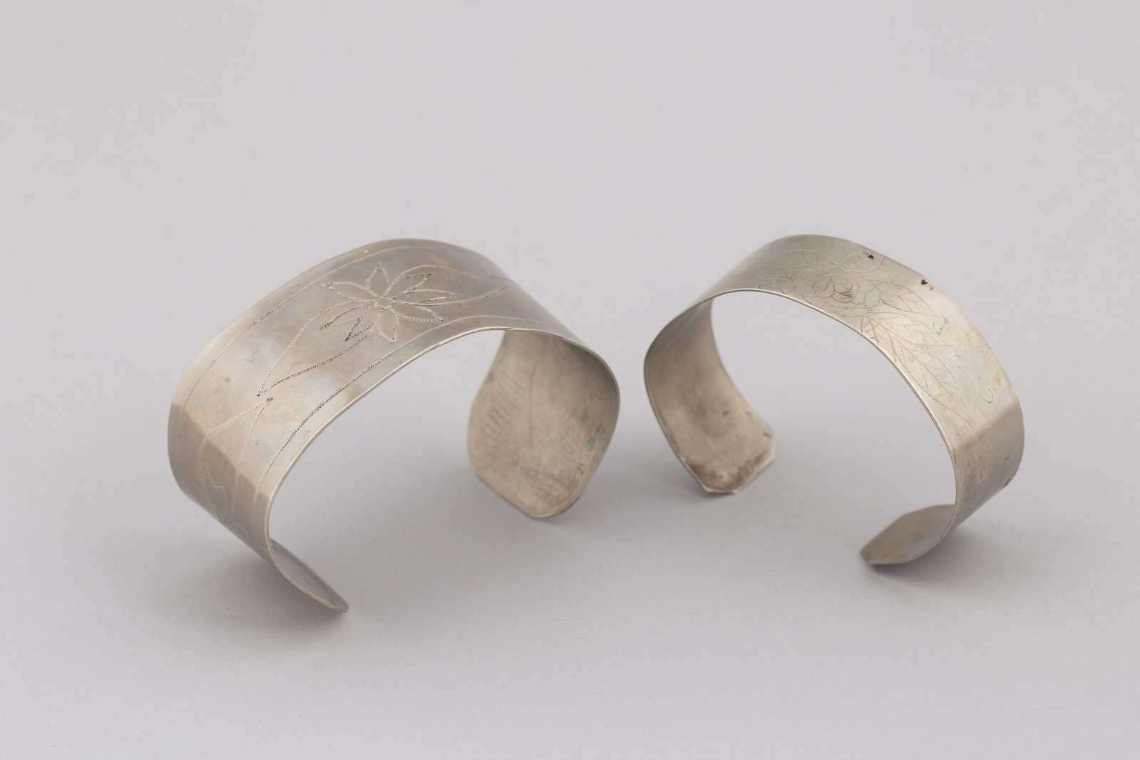 Two Navajo Stamped Silver Cuff Bracelets (1 of 4)